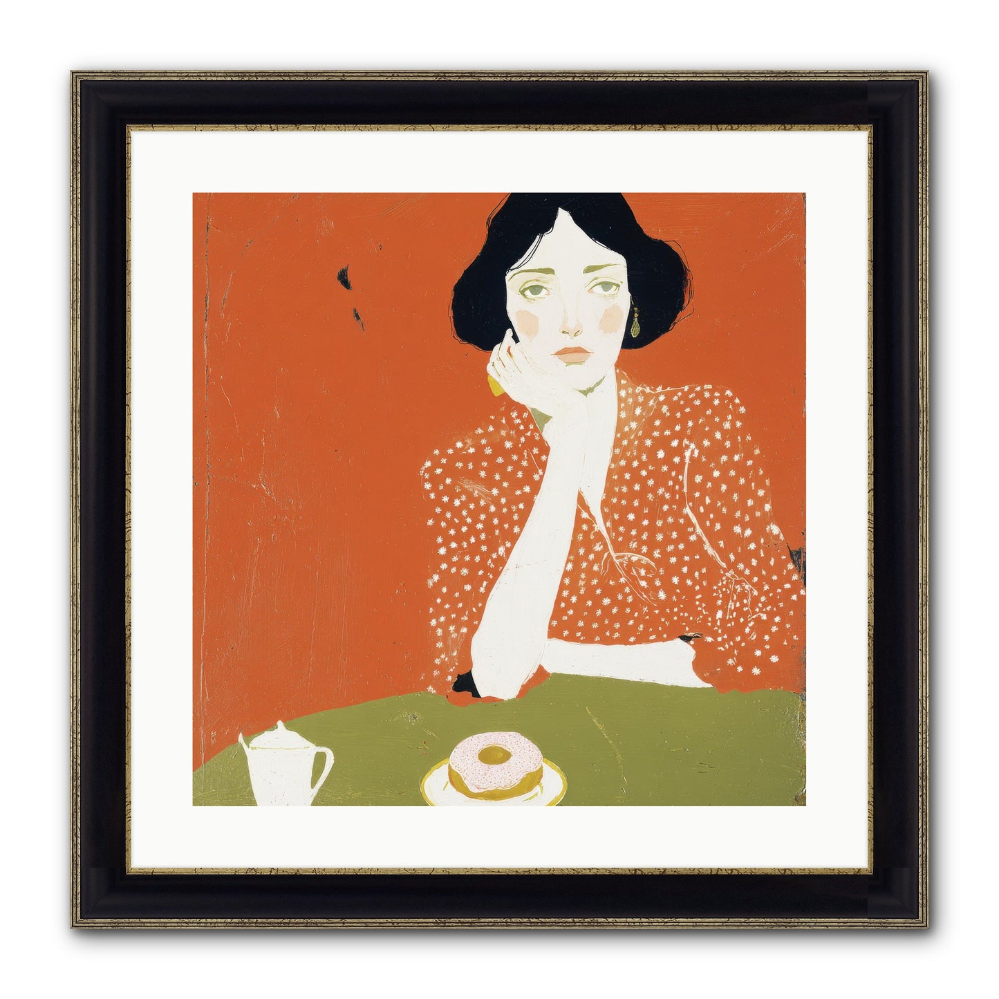 Afternoon Peace Framed Print - Black & Gold 20x20
