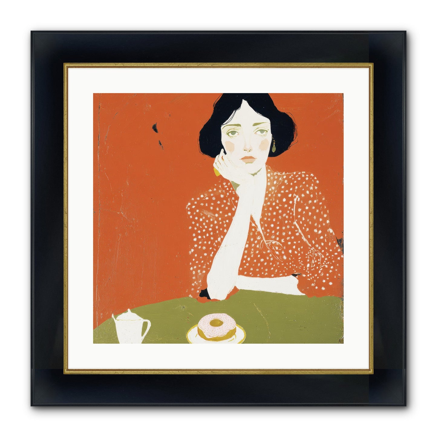 Afternoon Peace Framed Print - Wide Black w/Gold 20x20