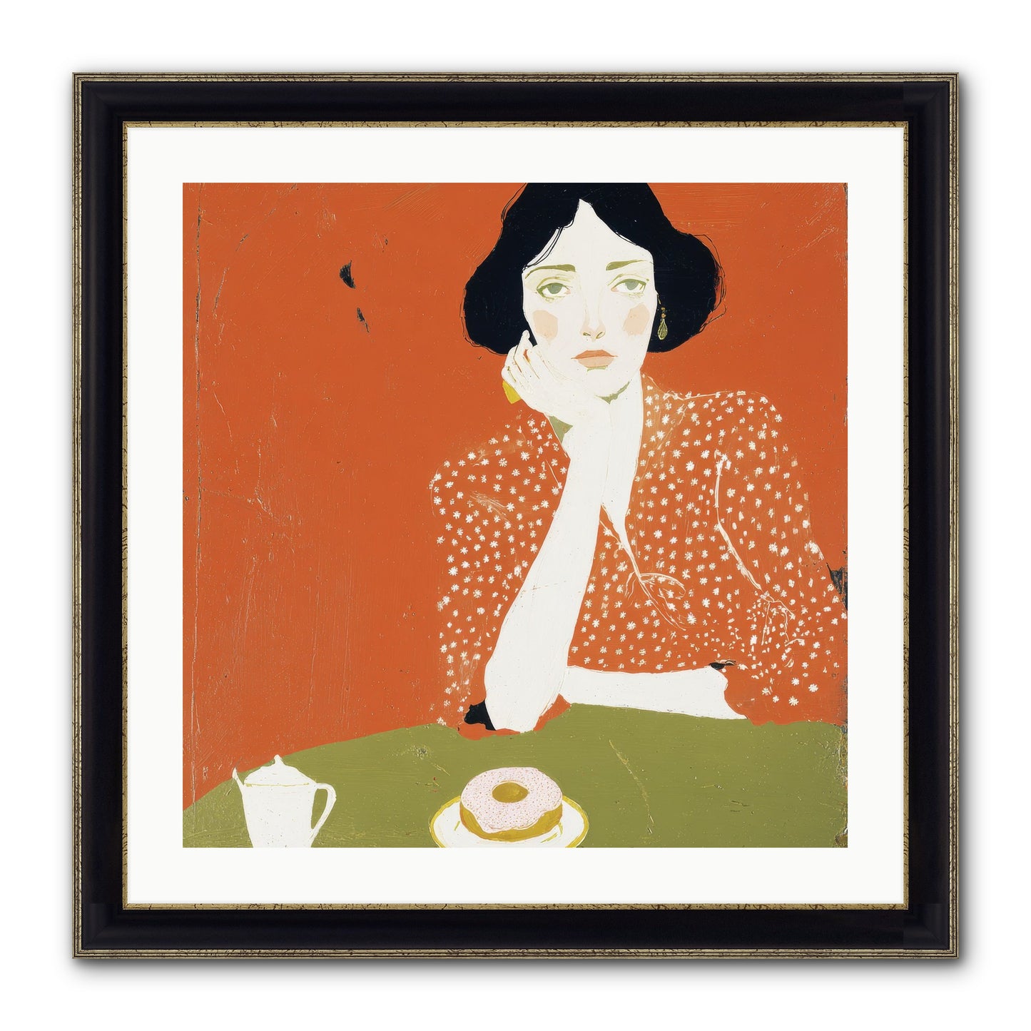 Afternoon Peace Framed Print - Black & Gold 24x24
