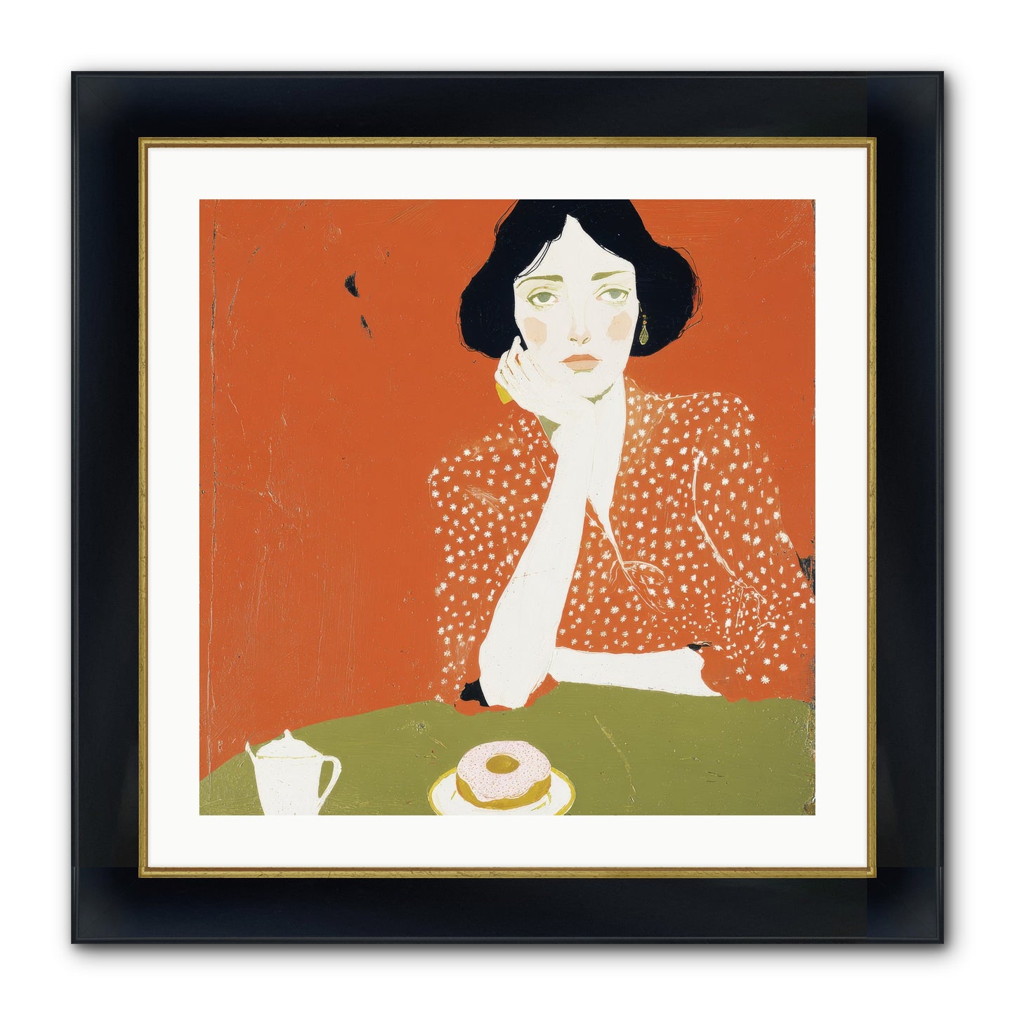 Afternoon Peace Framed Print - Wide Black w/Gold 24x24