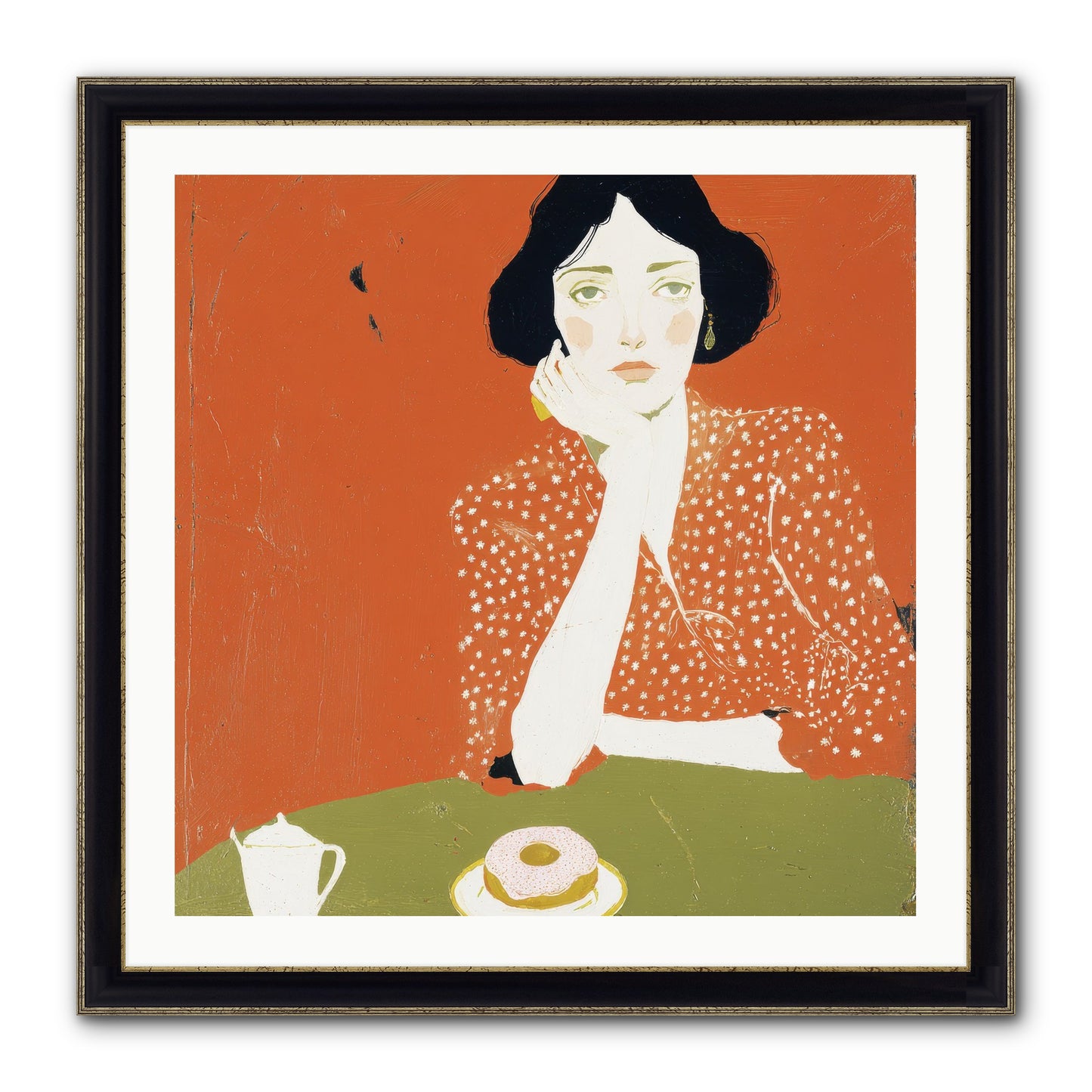 Afternoon Peace Framed Print - Black & Gold 30x30