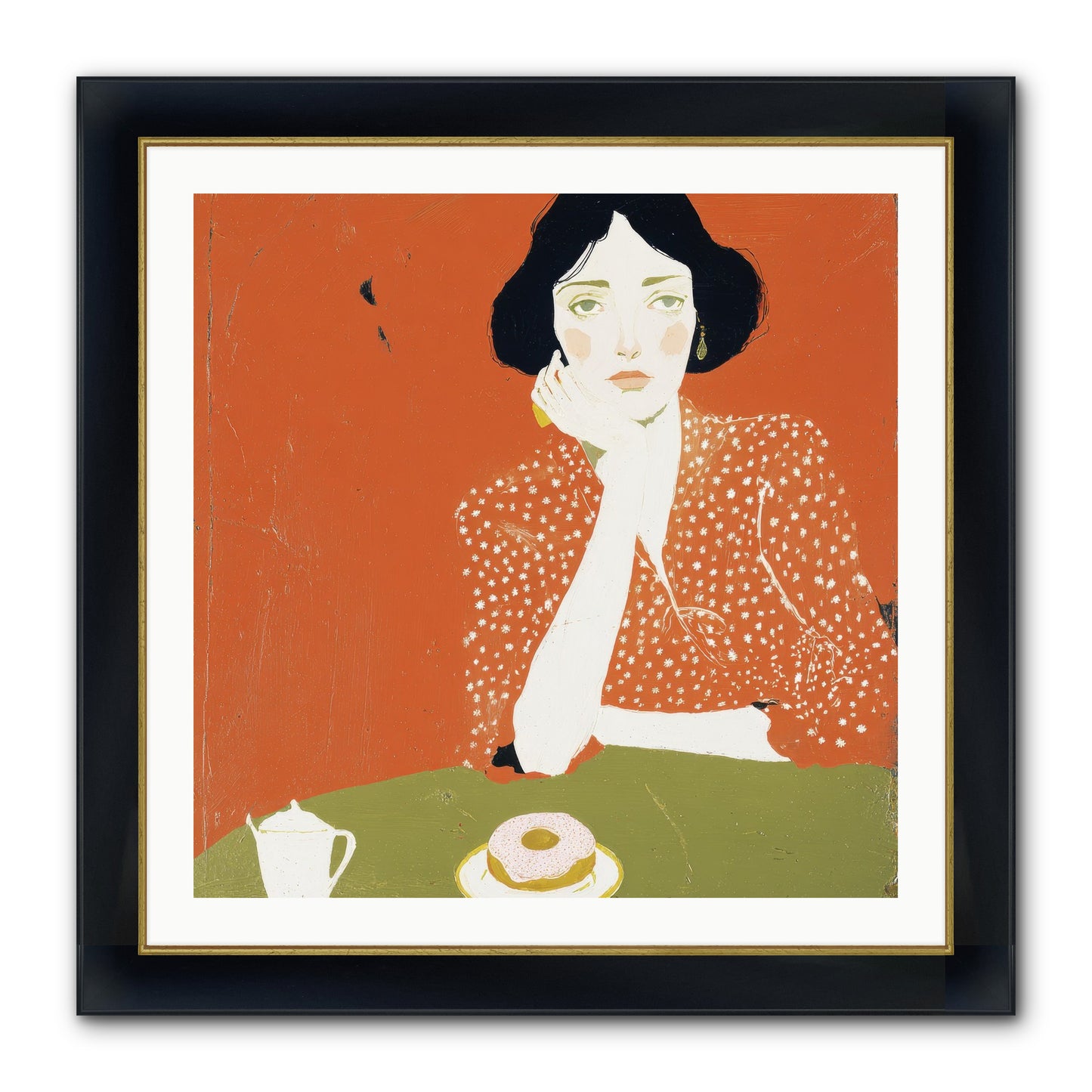 Afternoon Peace Framed Print - Wide Black w/Gold 30x30