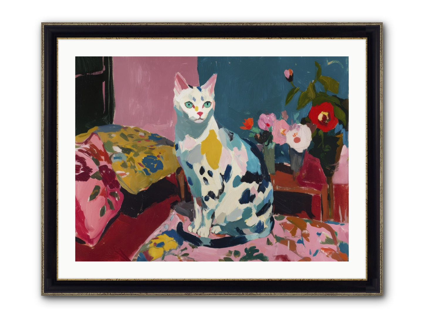 Afternoon Possession Framed Print - Black & Gold 32x24