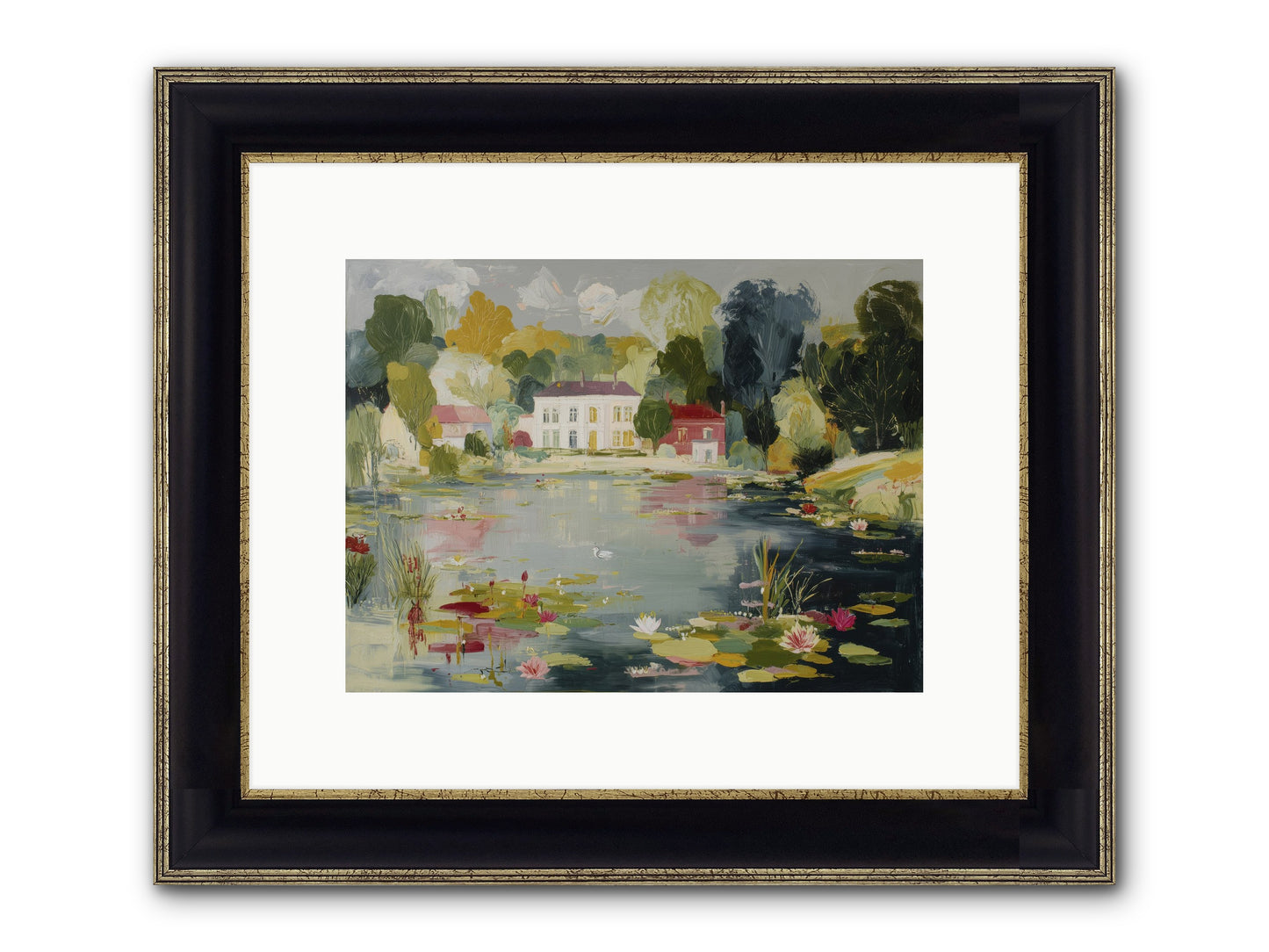 Afternoon's Embrace Framed Print - Black & Gold 12x9