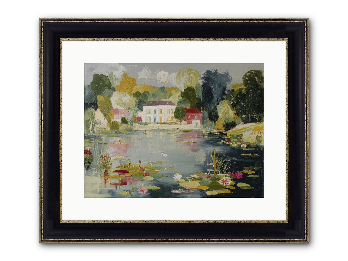 Afternoon's Embrace Framed Print - Black & Gold 16x12