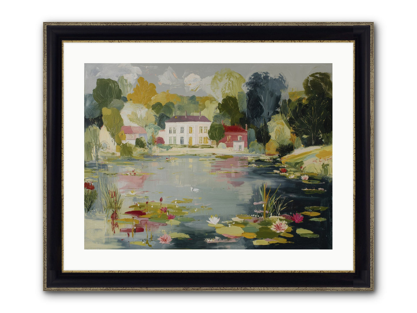 Afternoon's Embrace Framed Print - Black & Gold 24x18