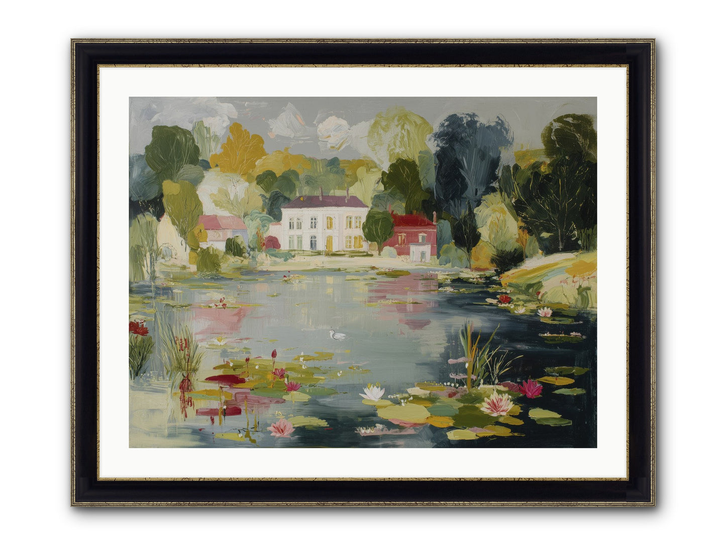 Afternoon's Embrace Framed Print - Black & Gold 32x24