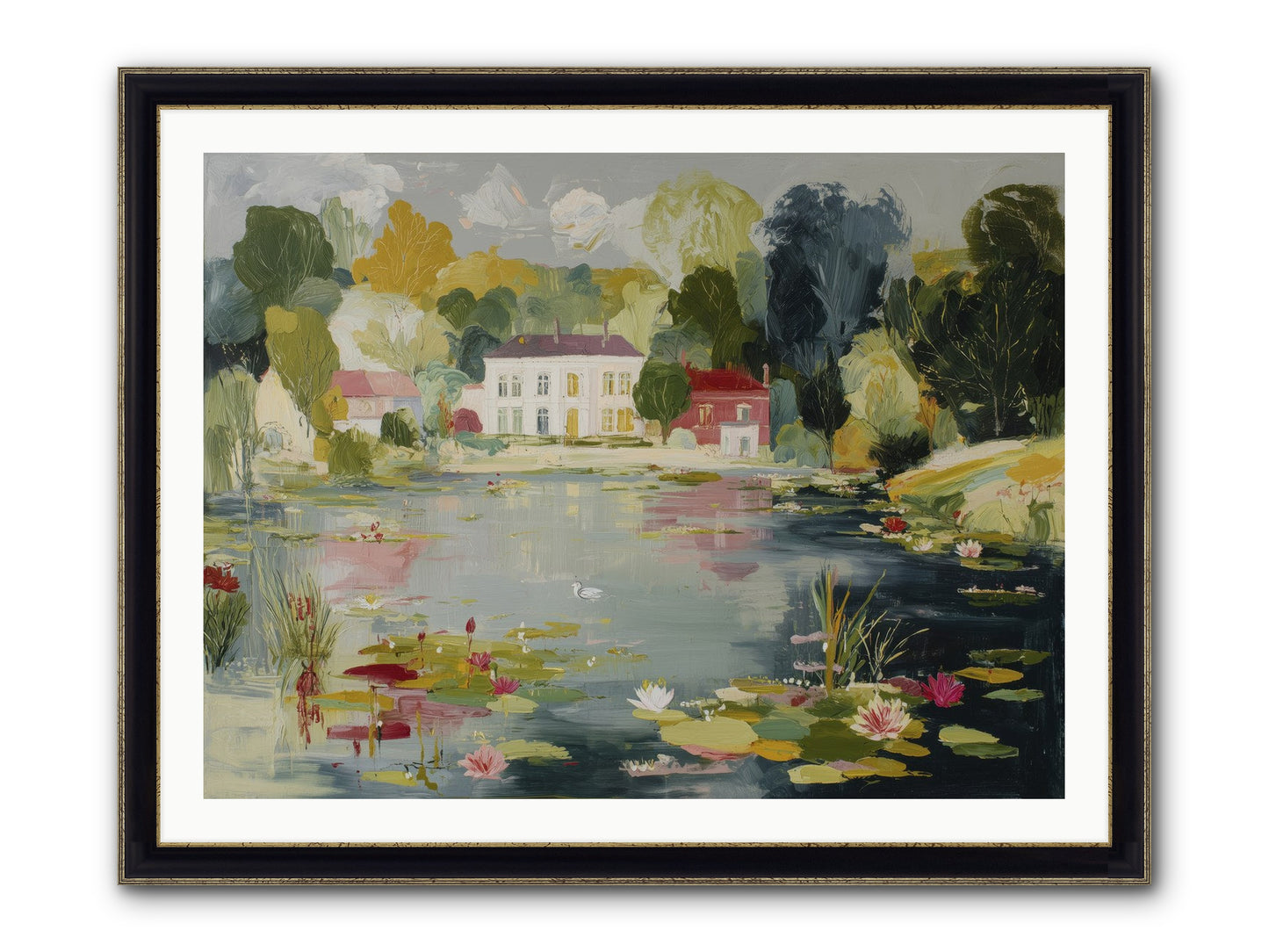 Afternoon's Embrace Framed Print - Black & Gold 40x30