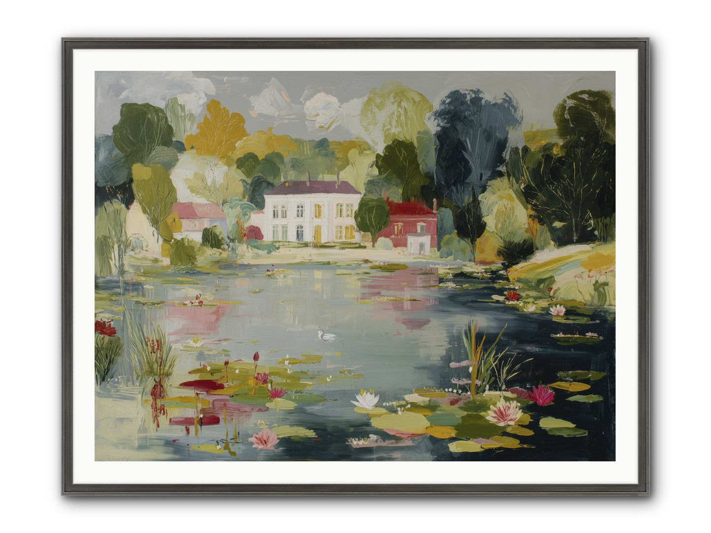 Afternoon's Embrace Framed Print - Slimwoods Black/Silver 48x36
