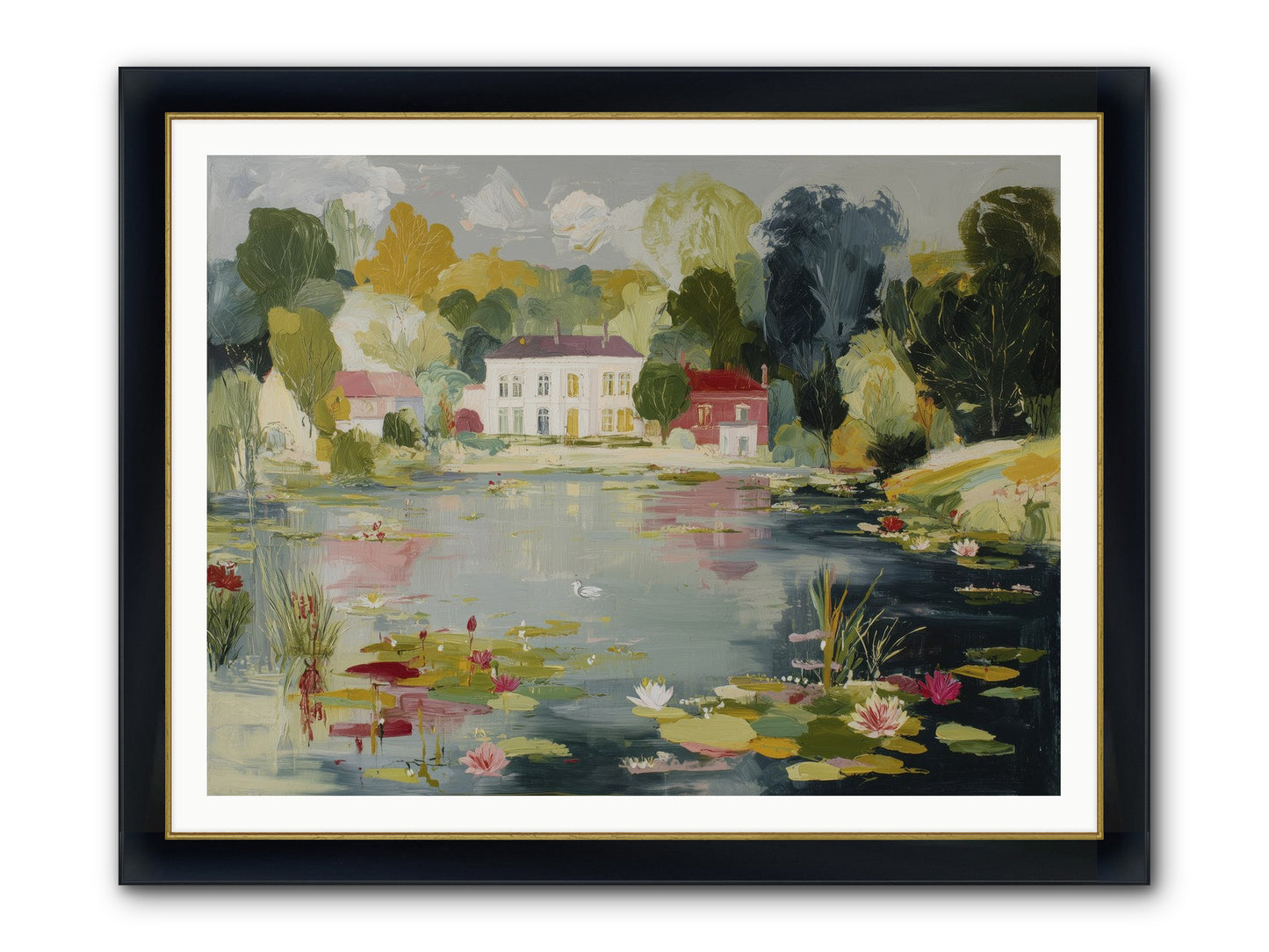 Afternoon's Embrace Framed Print - Wide Black w/Gold 48x36