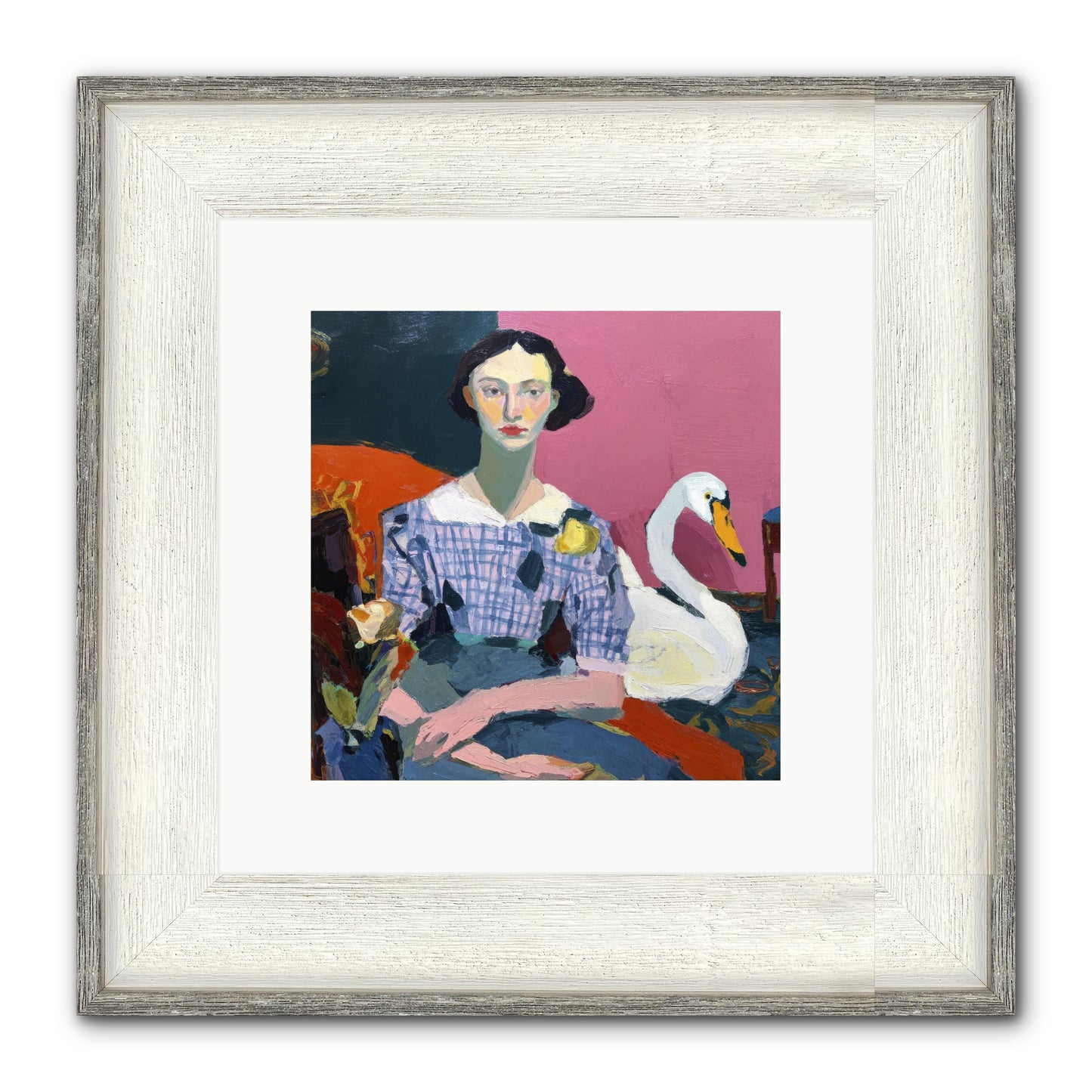 Afternoon Stillness Framed Print - Driftwood White 10x10