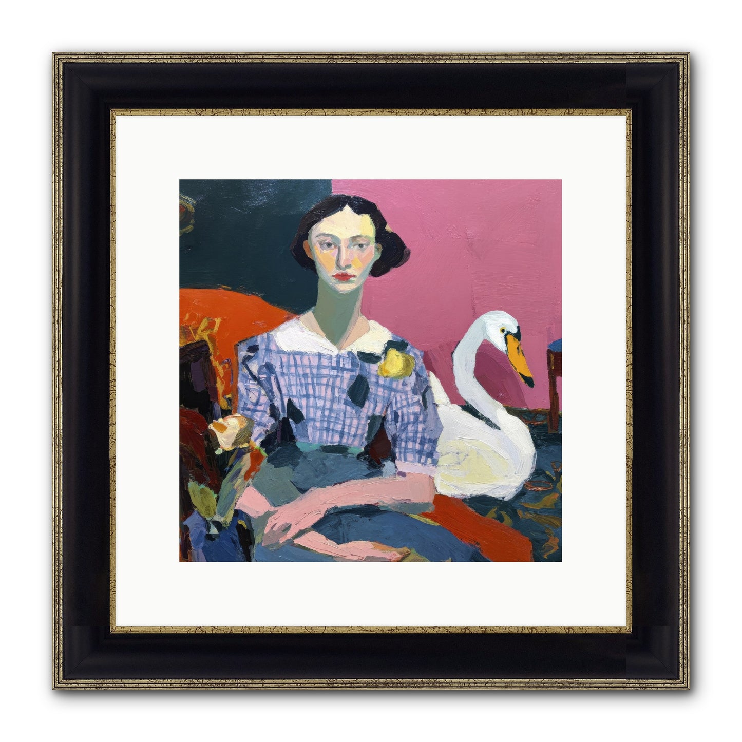 Afternoon Stillness Framed Print - Black & Gold 12x12