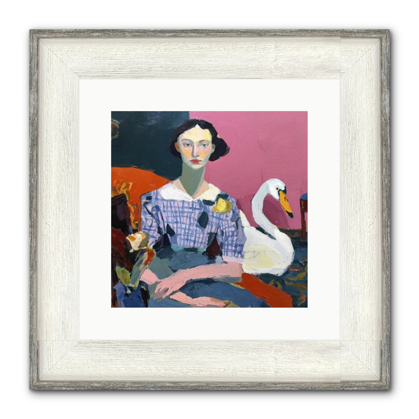 Afternoon Stillness Framed Print - Driftwood White 12x12