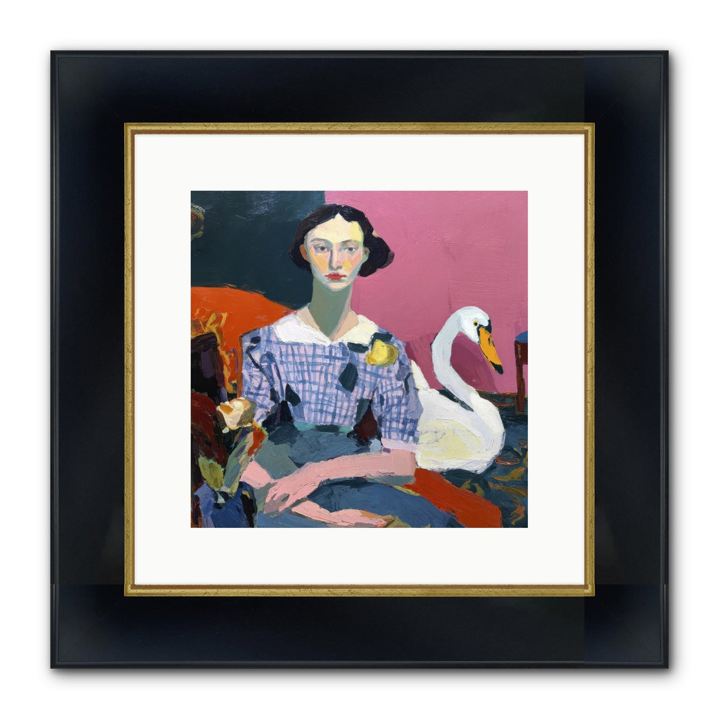 Afternoon Stillness Framed Print - Wide Black w/Gold 12x12