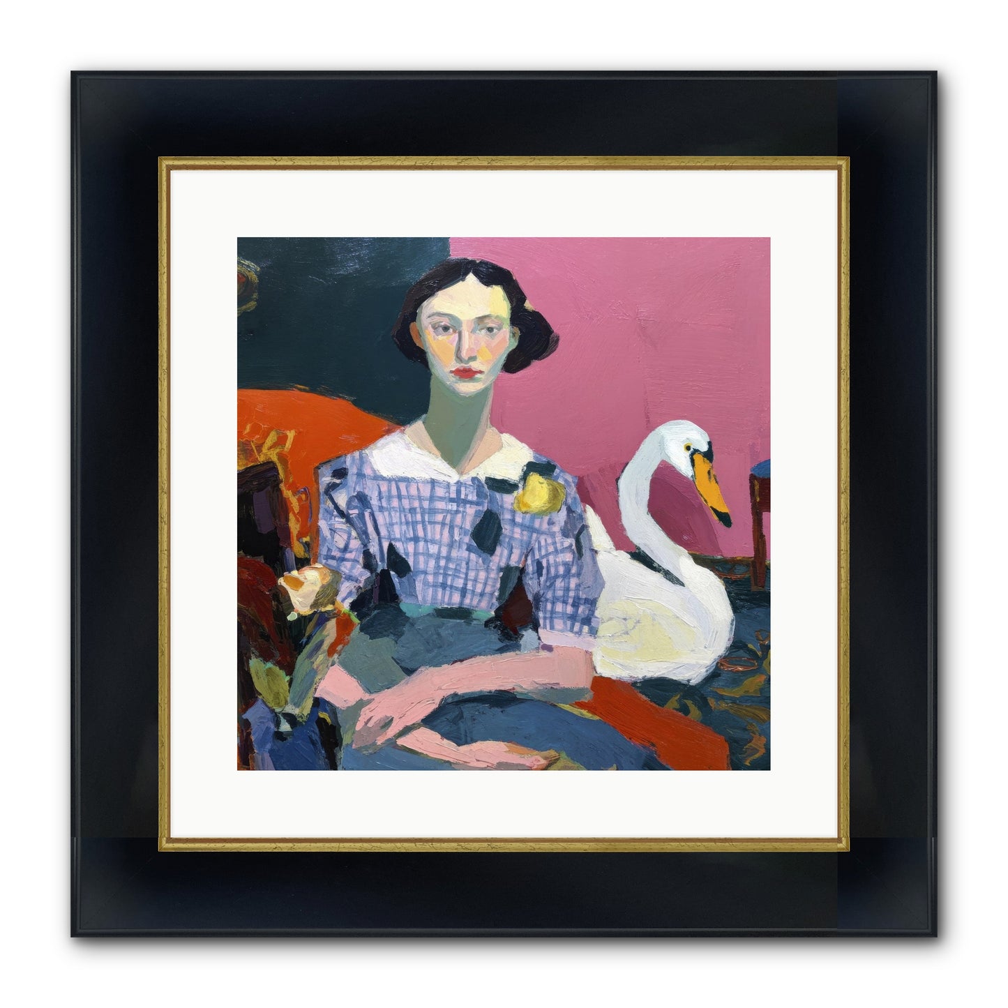Afternoon Stillness Framed Print - Wide Black w/Gold 16x16