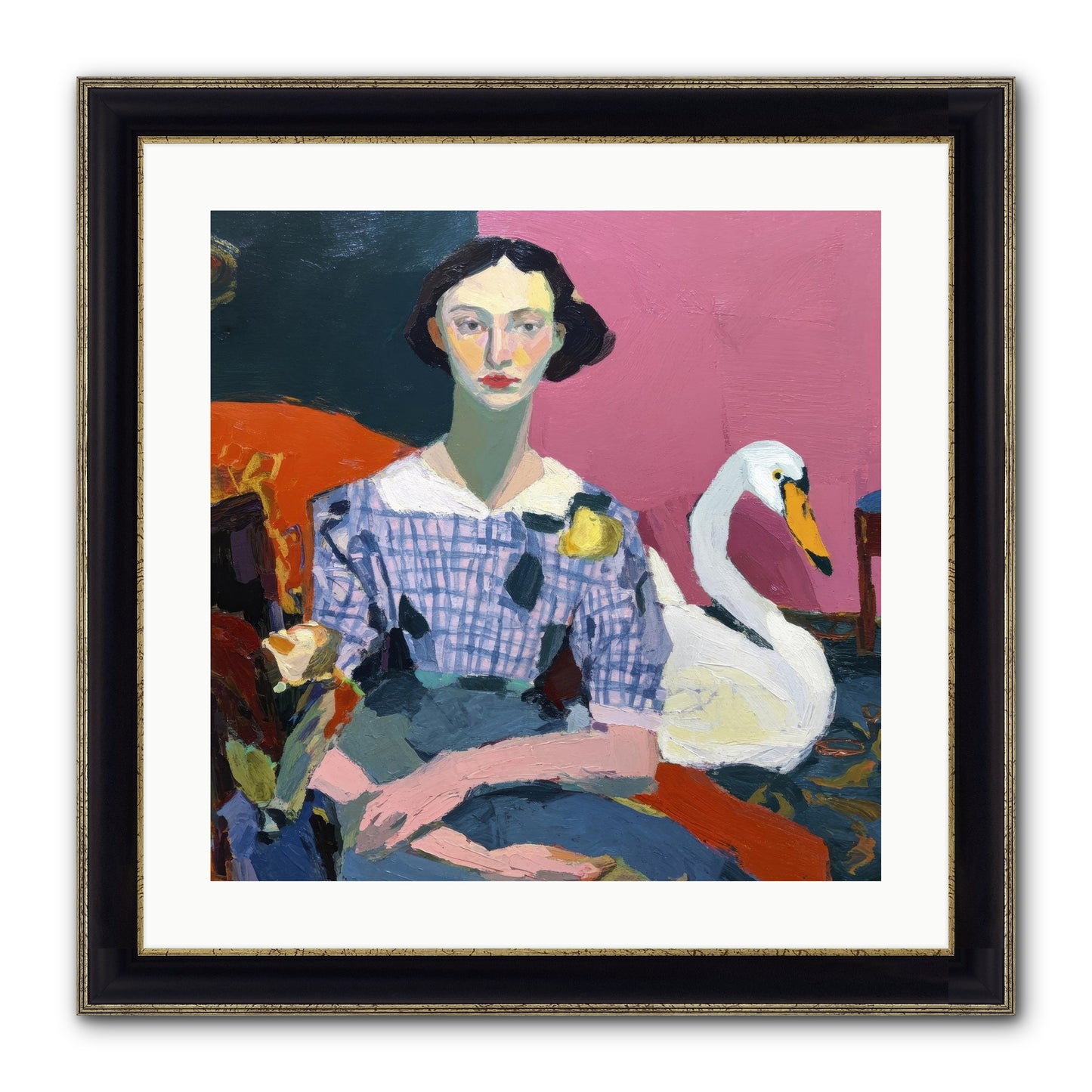 Afternoon Stillness Framed Print - Black & Gold 20x20