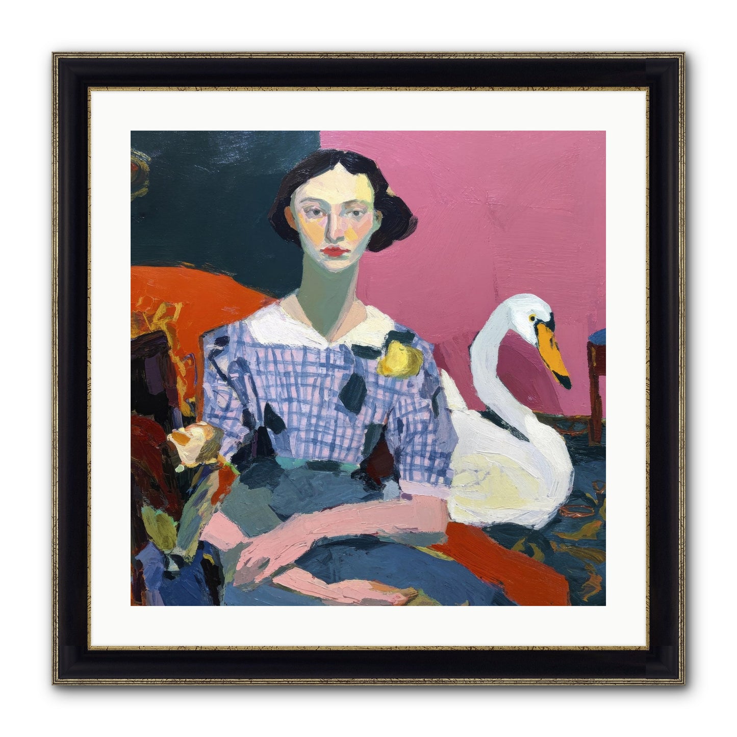 Afternoon Stillness Framed Print - Black & Gold 24x24