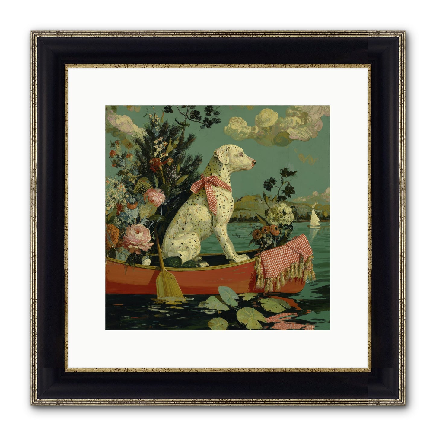 Against The Winter Sky Framed Print - Black & Gold 12x12