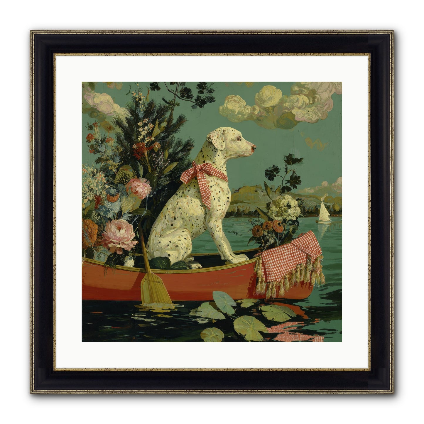 Against The Winter Sky Framed Print - Black & Gold 20x20