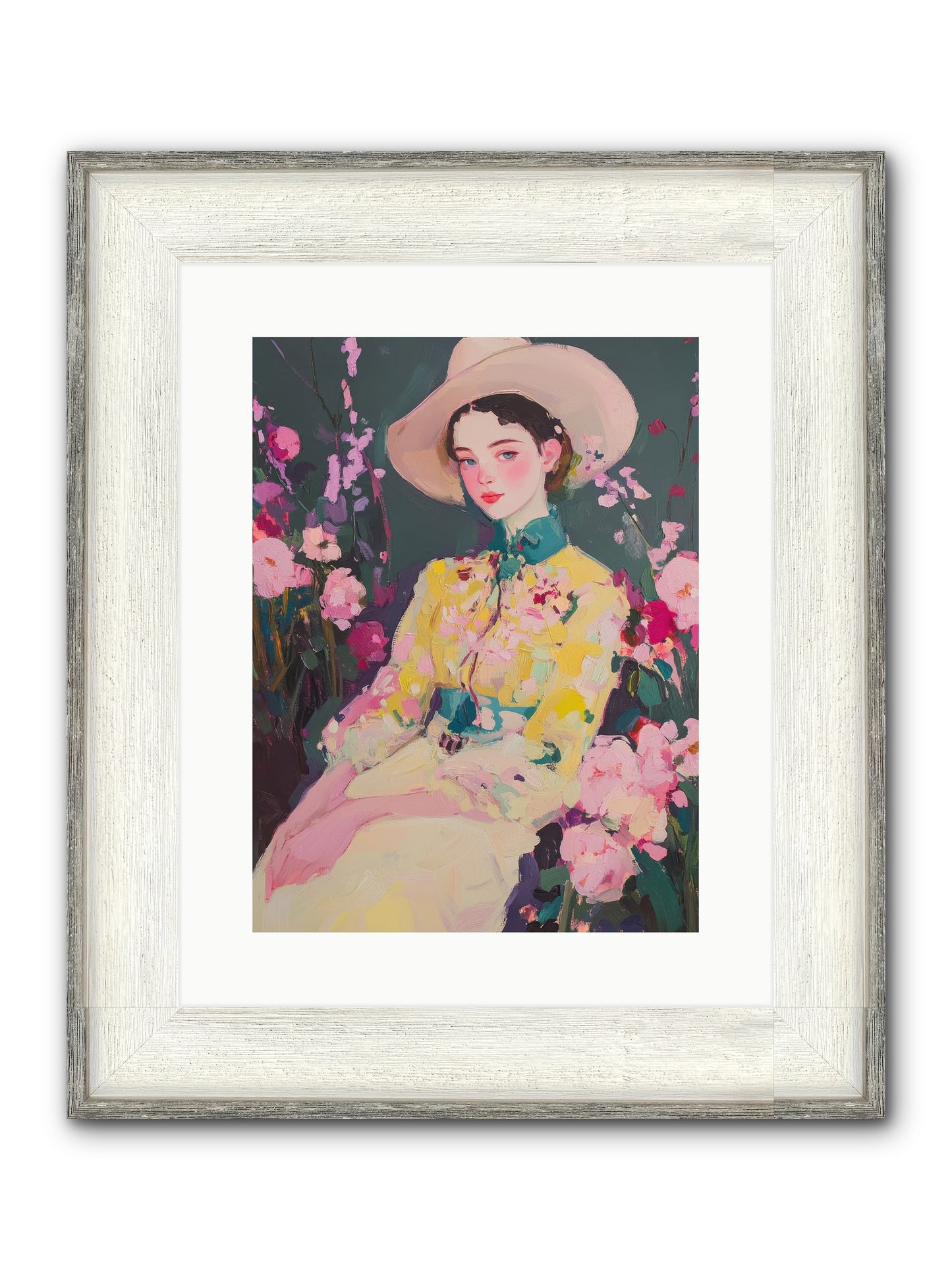 Agave Bloom Framed Print - Driftwood White 12x16