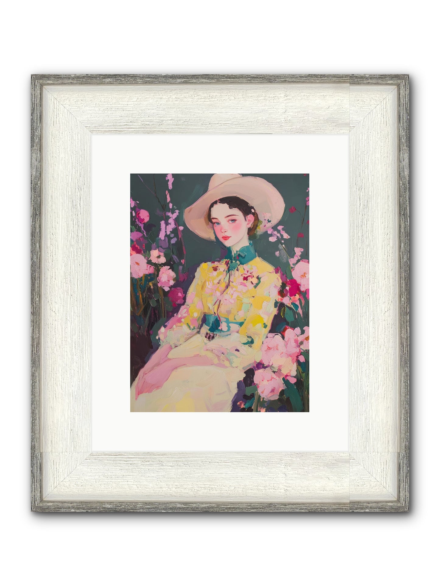 Agave Bloom Framed Print - Driftwood White 9x12