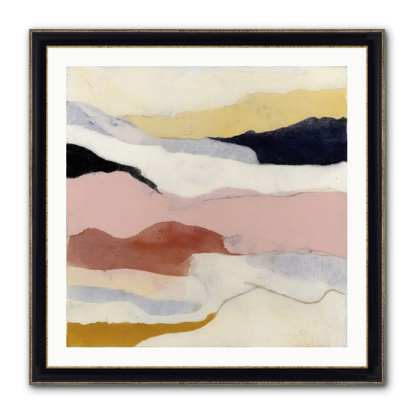 Alarum Framed Print - Black & Gold 30x30