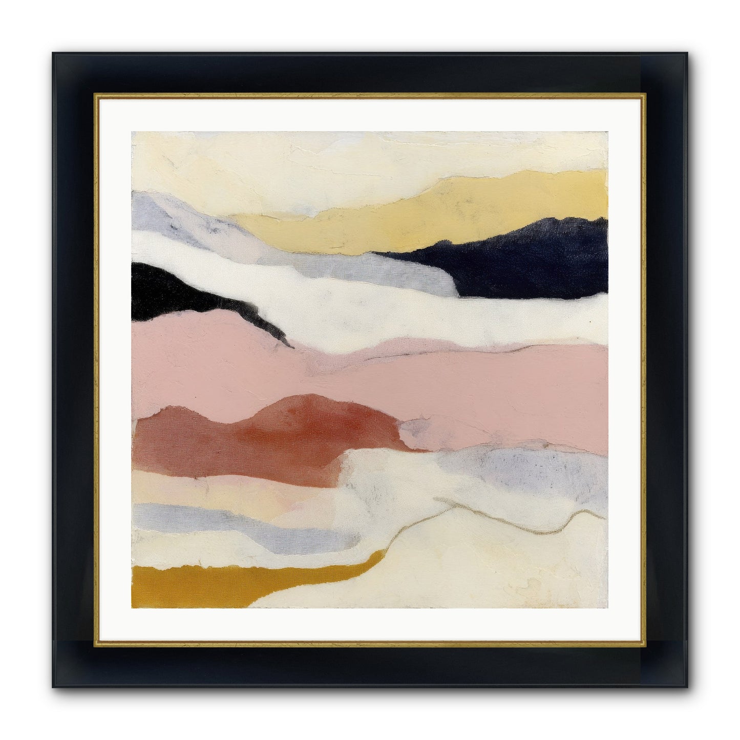 Alarum Framed Print - Wide Black w/Gold 30x30