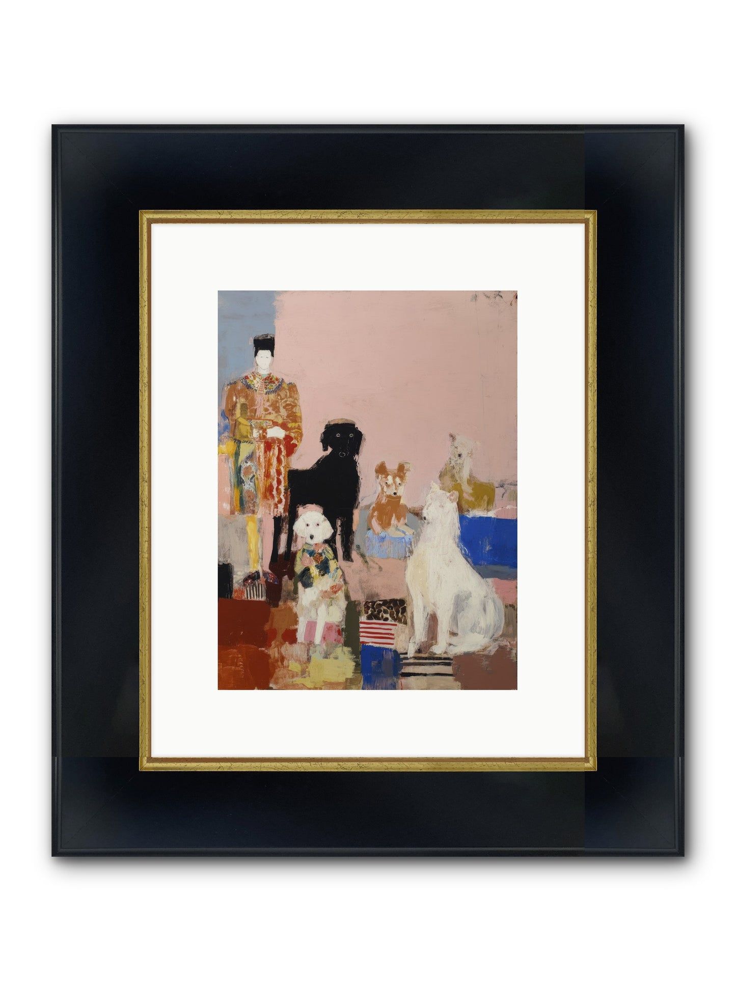Aligned Framed Print - Wide Black w/Gold 9x12