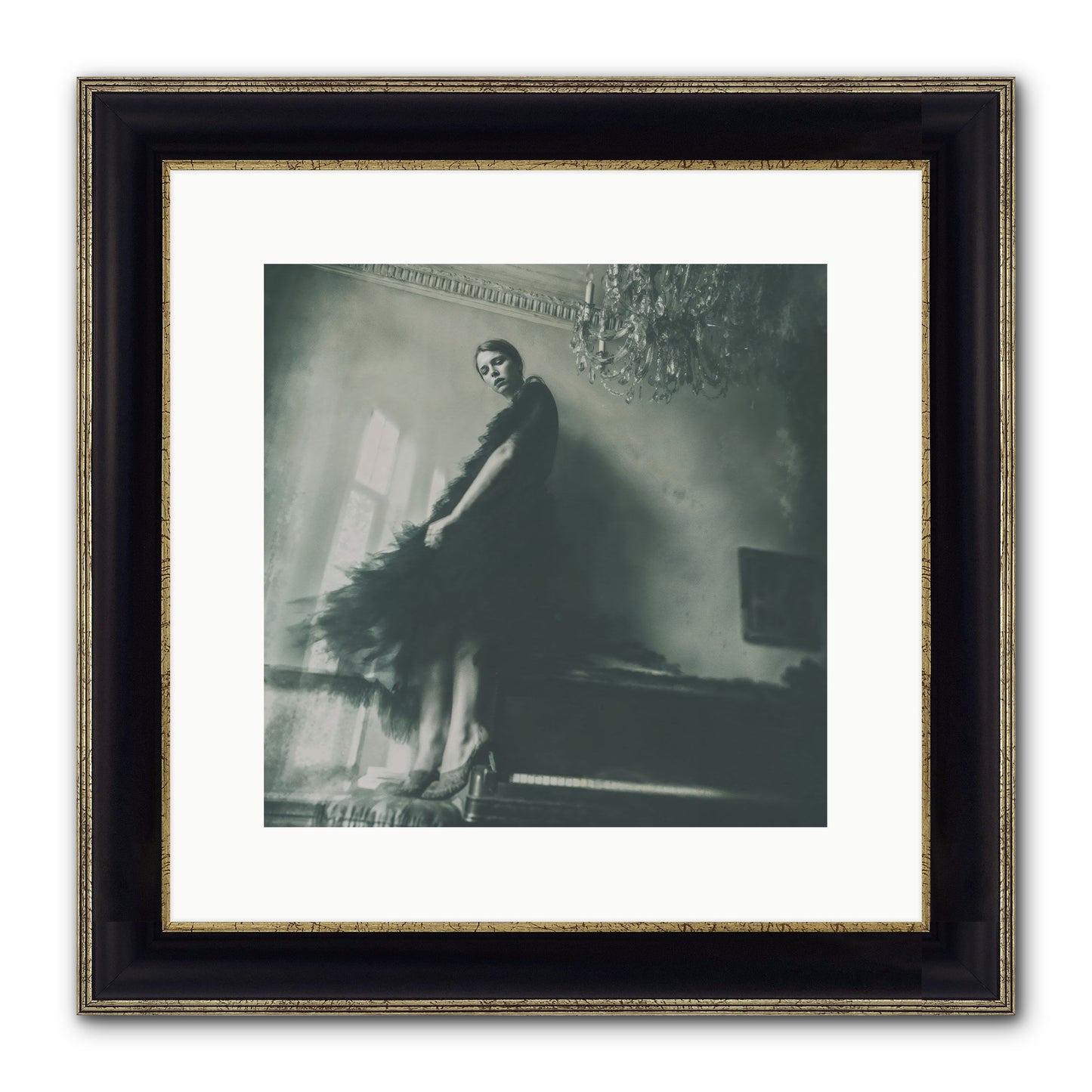 All That Glittered Framed Print - Black & Gold 12x12