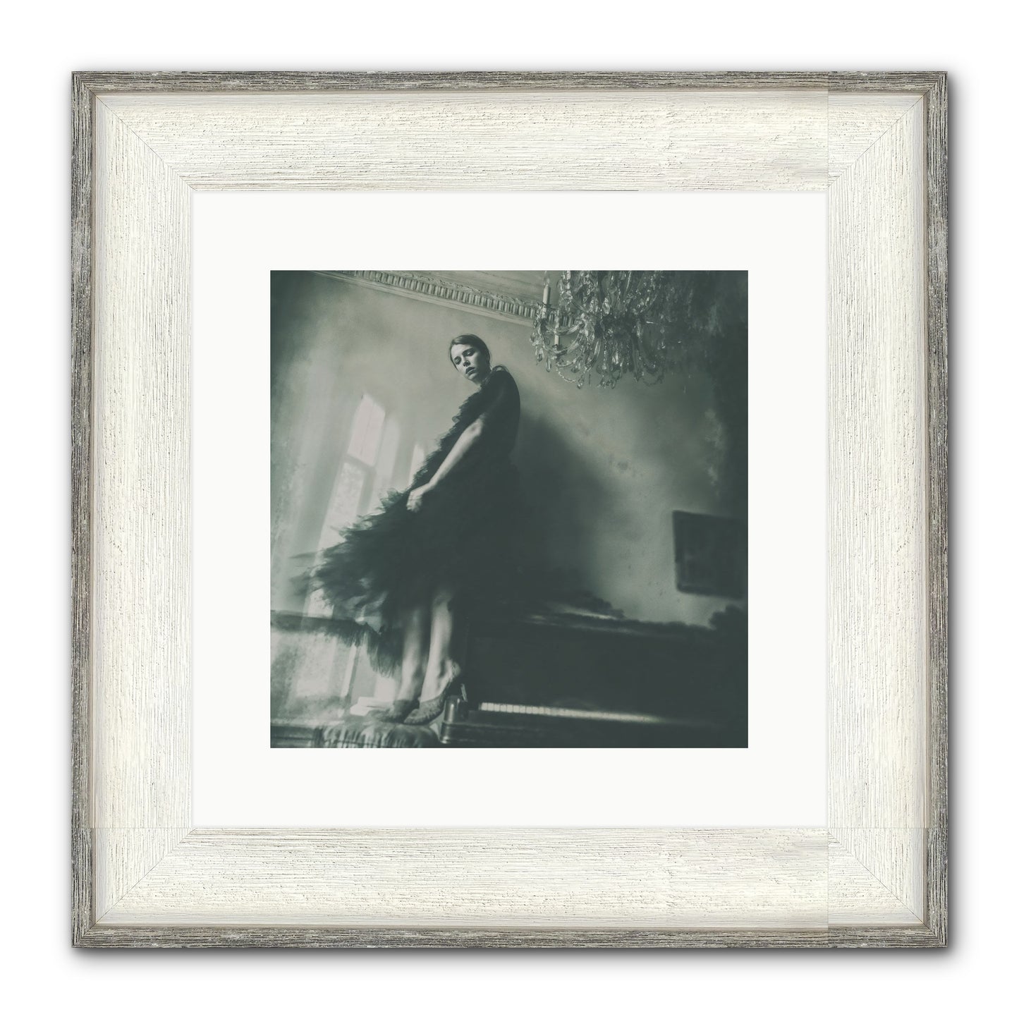 All That Glittered Framed Print - Driftwood White 12x12