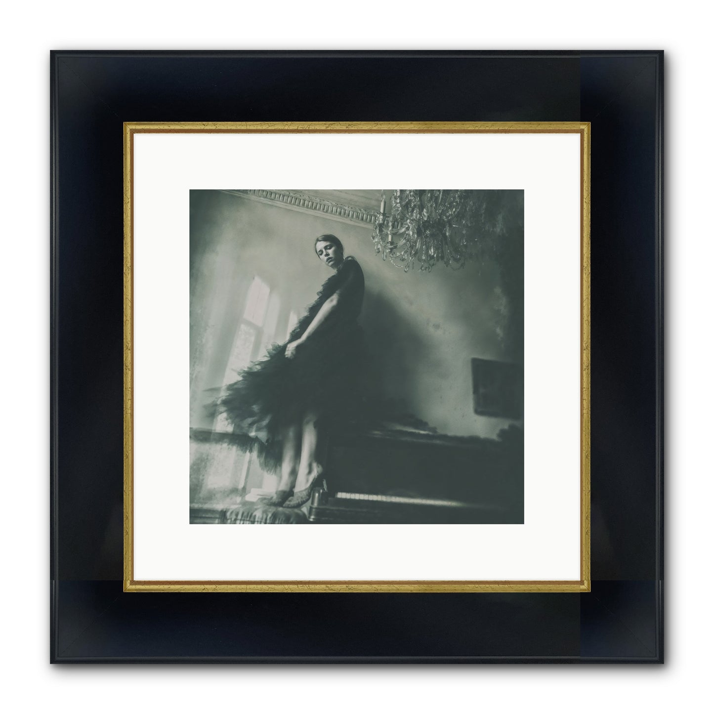 All That Glittered Framed Print - Wide Black w/Gold 12x12