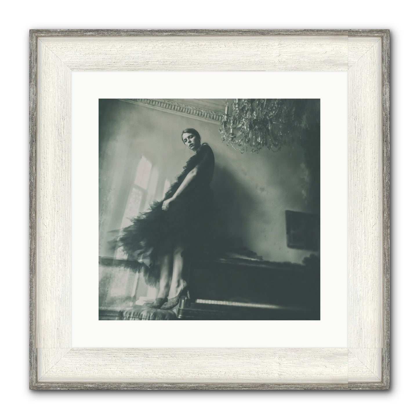 All That Glittered Framed Print - Driftwood White 16x16