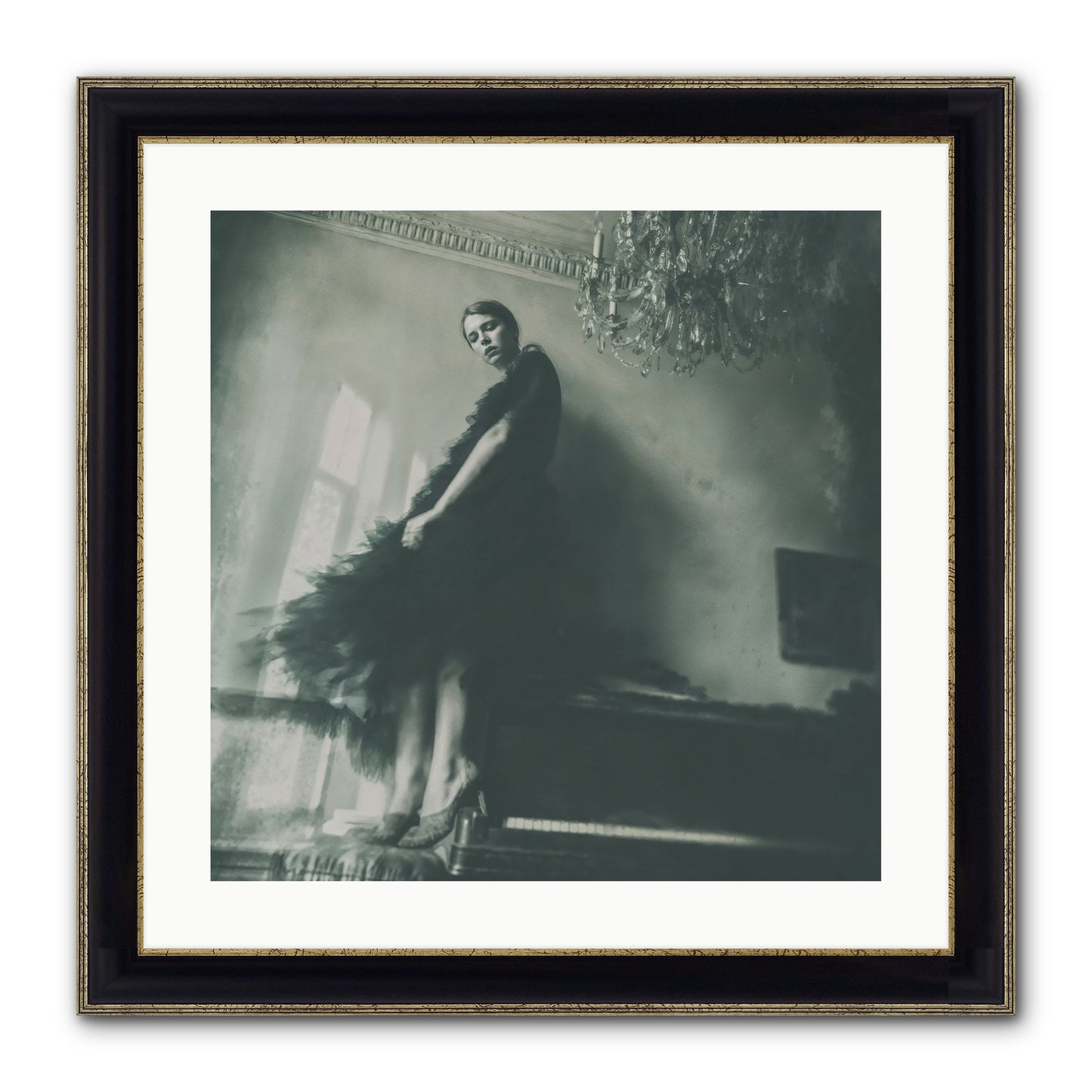 All That Glittered Framed Print - Black & Gold 20x20