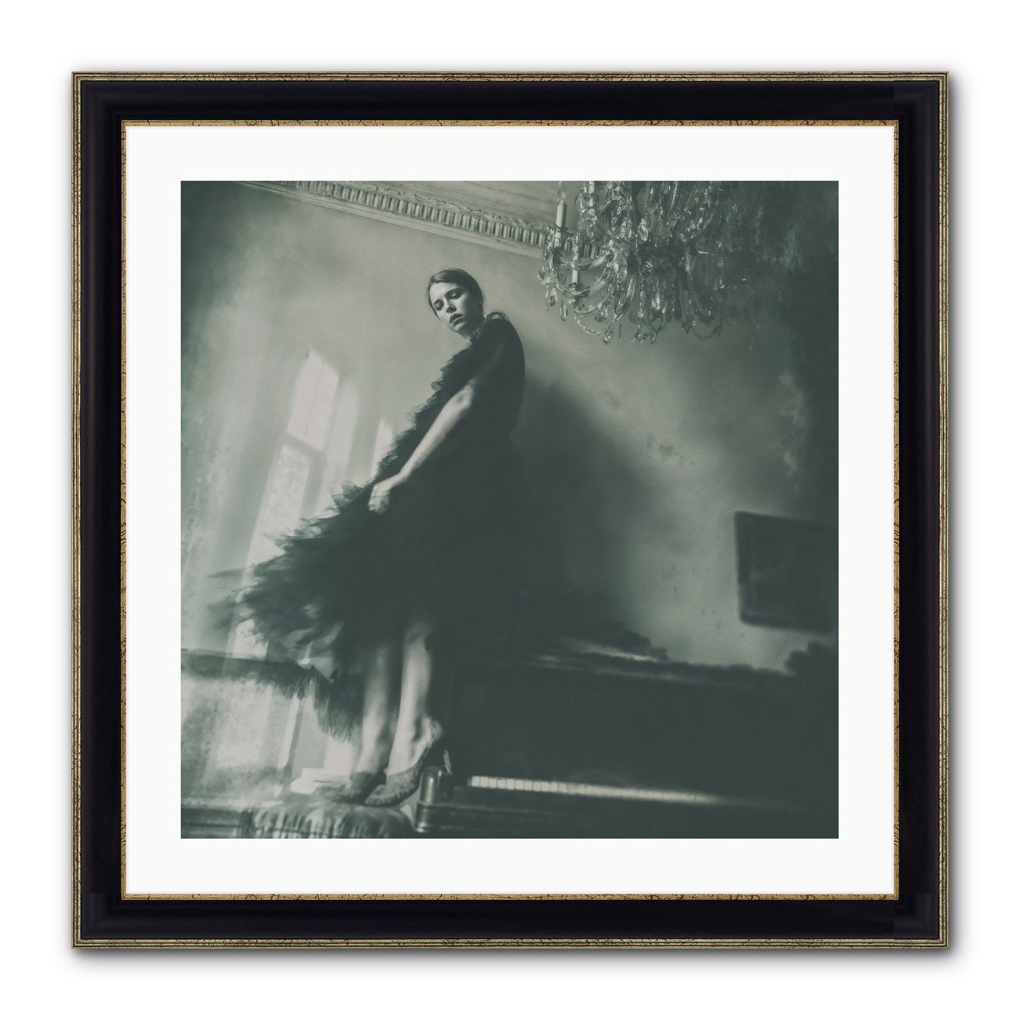 All That Glittered Framed Print - Black & Gold 24x24