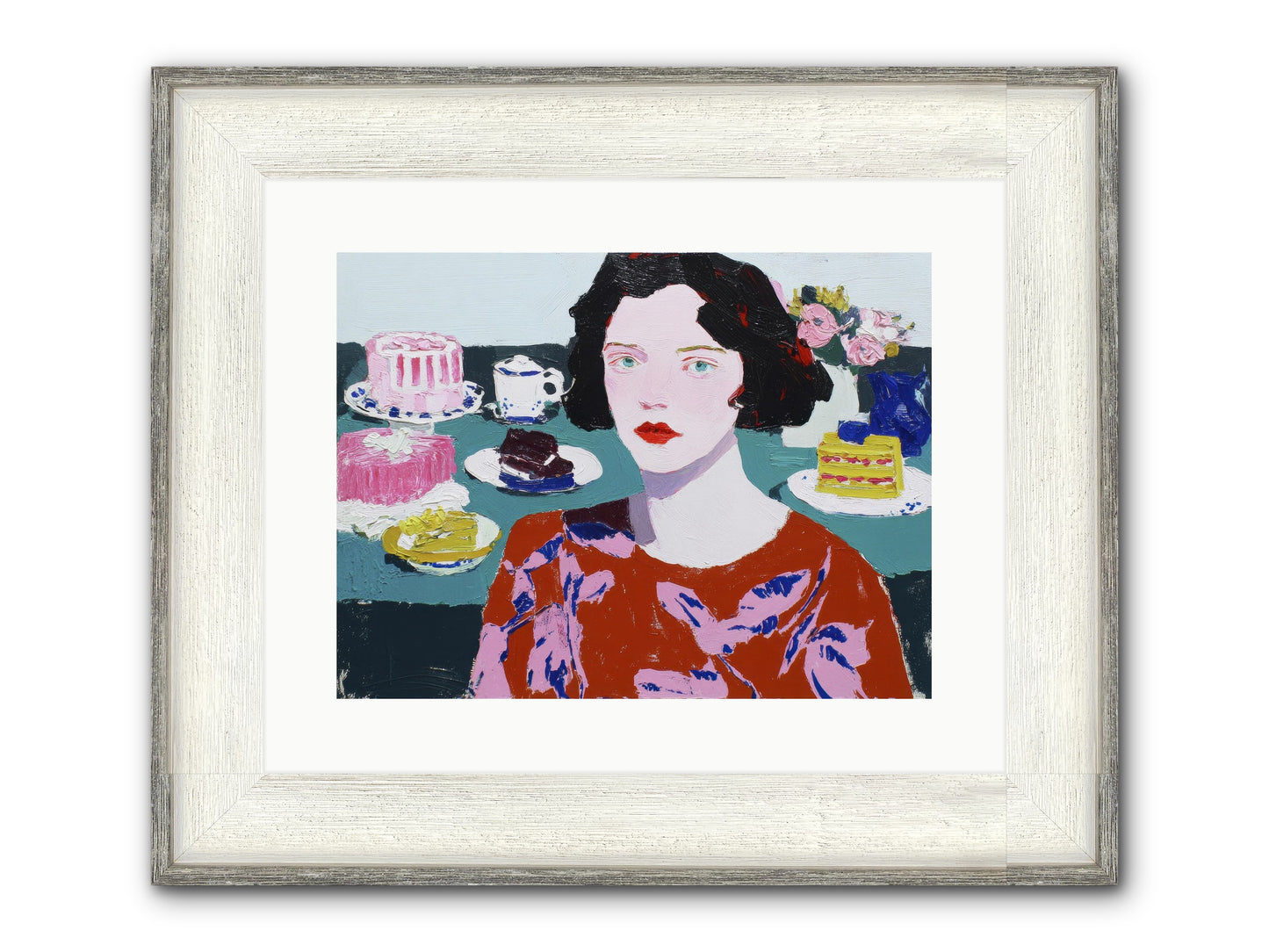 All That Sweetness Framed Print - Driftwood White 16x12