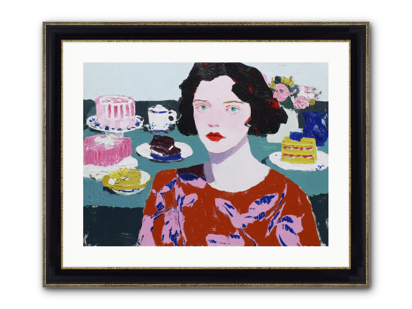 All That Sweetness Framed Print - Black & Gold 24x18