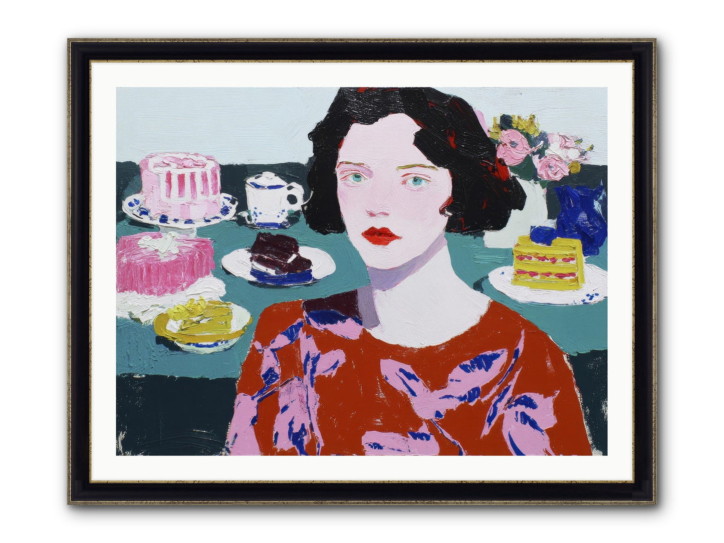 All That Sweetness Framed Print - Black & Gold 40x30