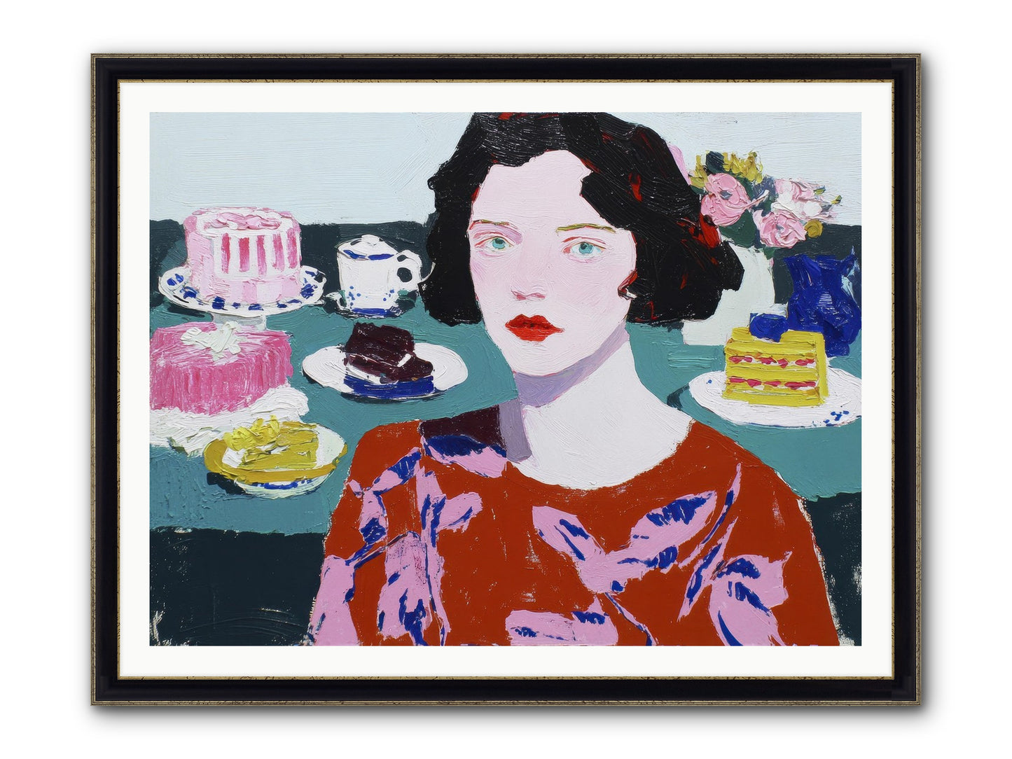 All That Sweetness Framed Print - Black & Gold 48x36
