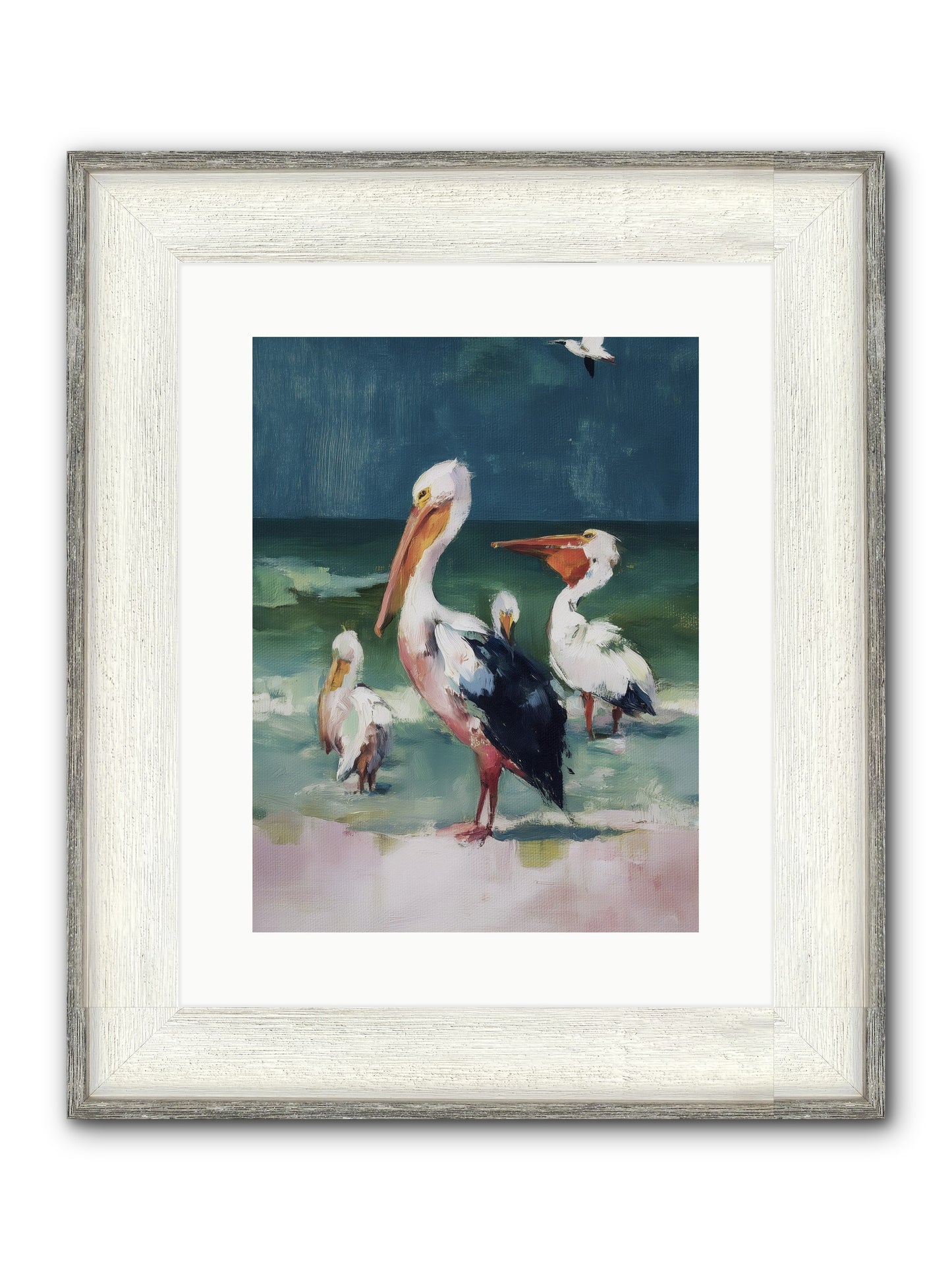 Along Water's Edge Framed Print - Driftwood White 12x16