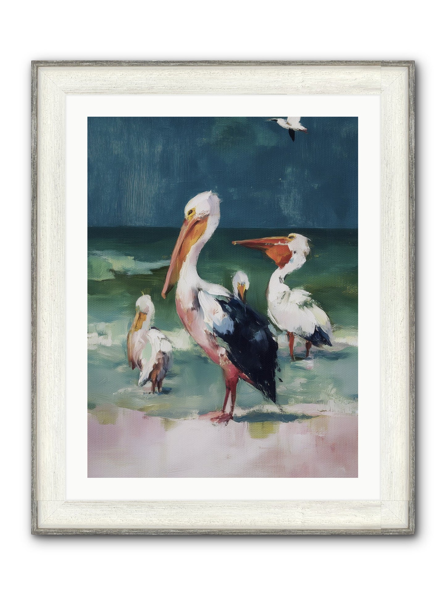 Along Water's Edge Framed Print - Driftwood White 24x32