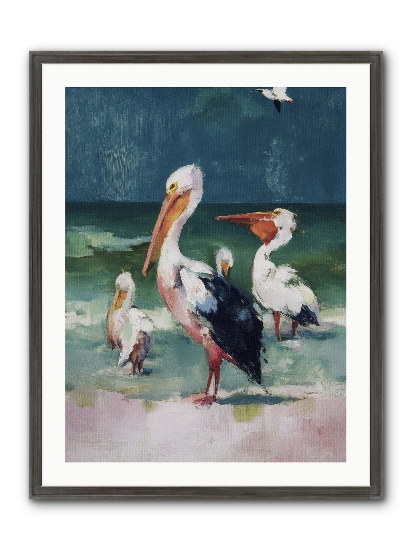 Along Water's Edge Framed Print - Slimwoods Black/Silver 24x32
