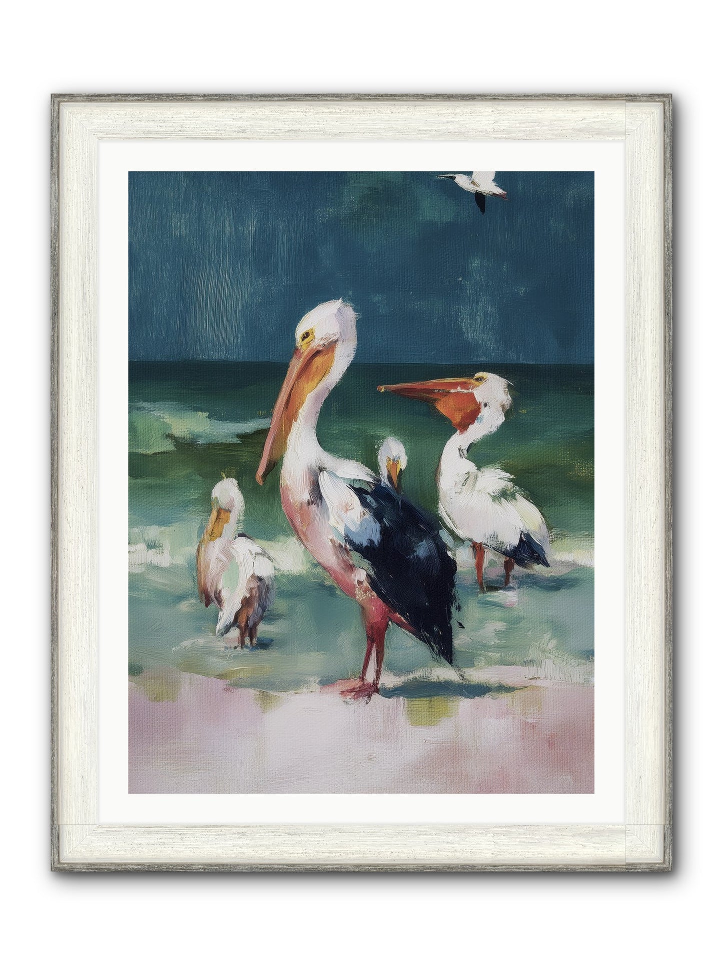 Along Water's Edge Framed Print - Driftwood White 30x40