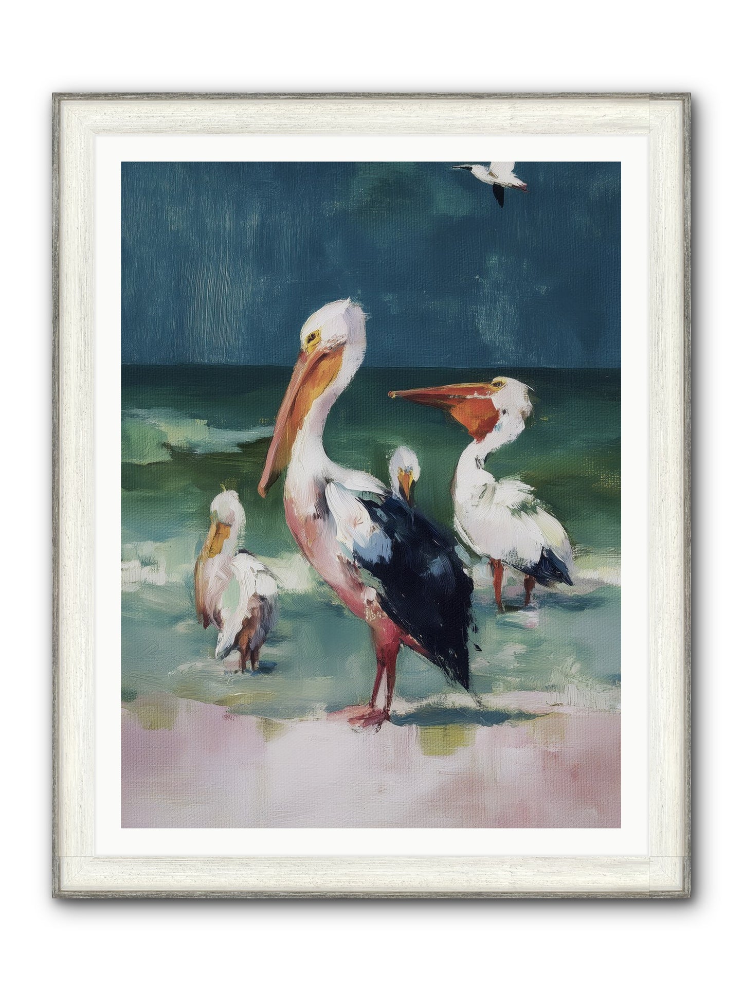 Along Water's Edge Framed Print - Driftwood White 36x48