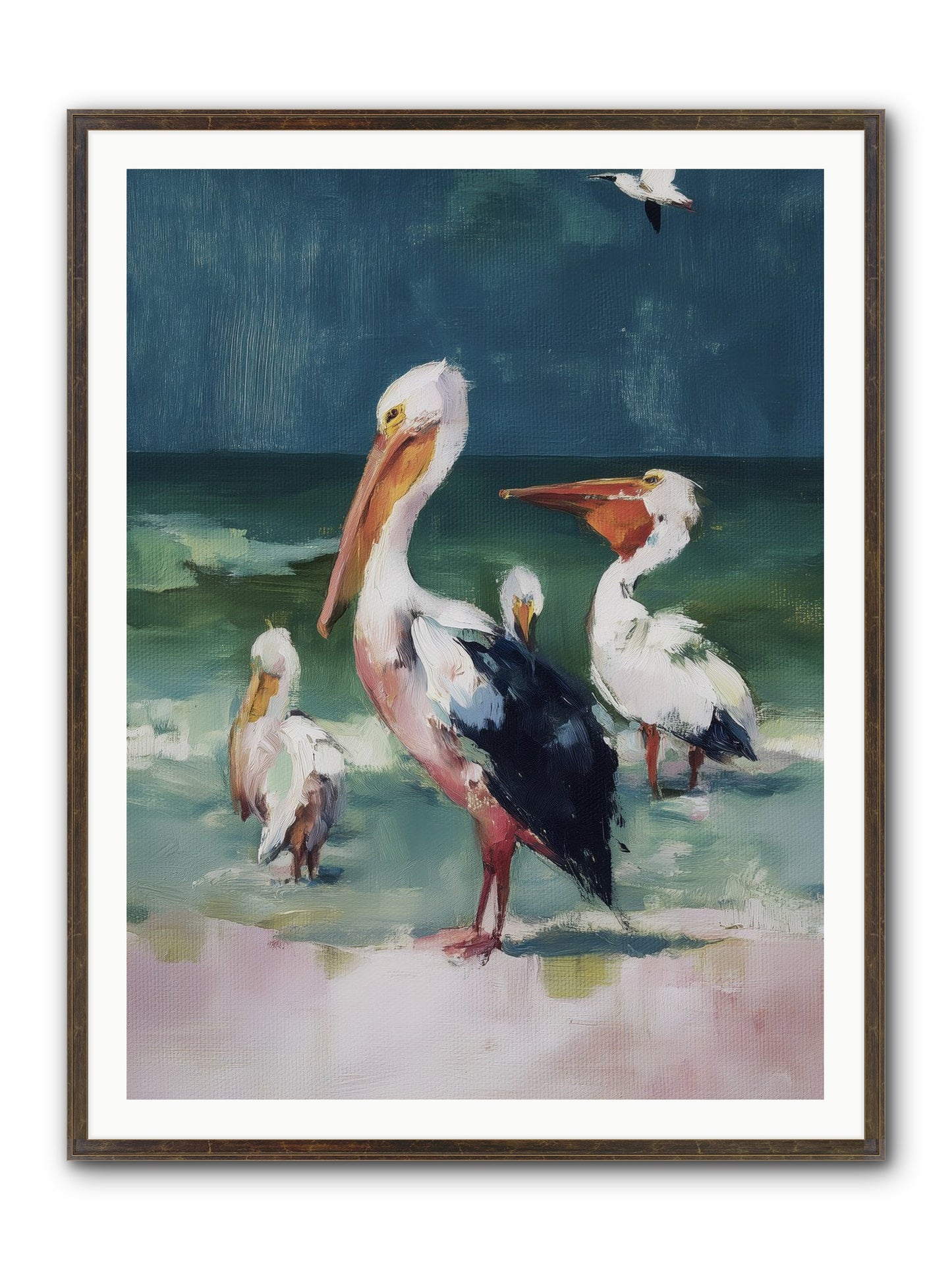 Along Water's Edge Framed Print - Slimwoods Black/Gold 36x48