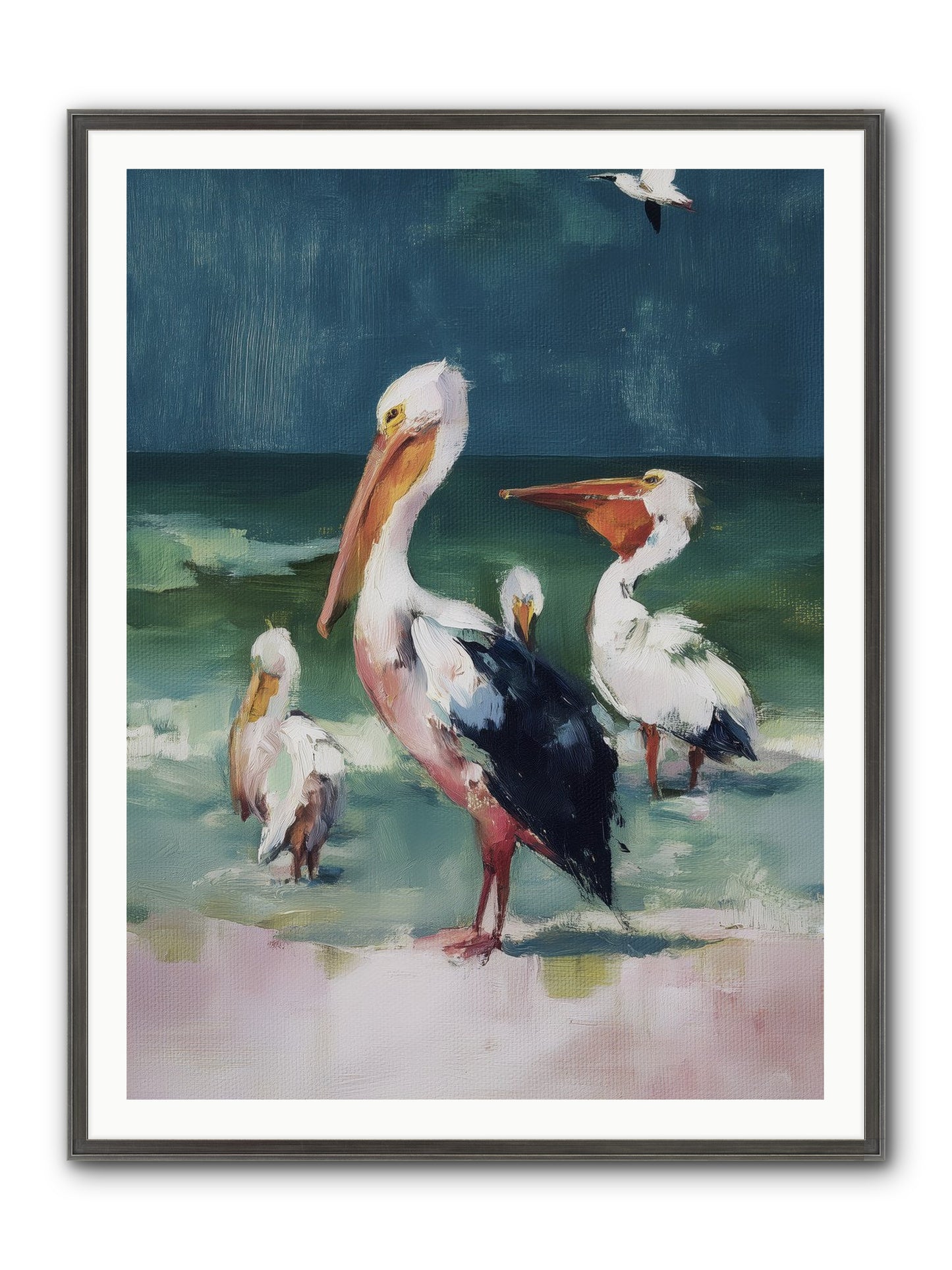 Along Water's Edge Framed Print - Slimwoods Black/Silver 36x48