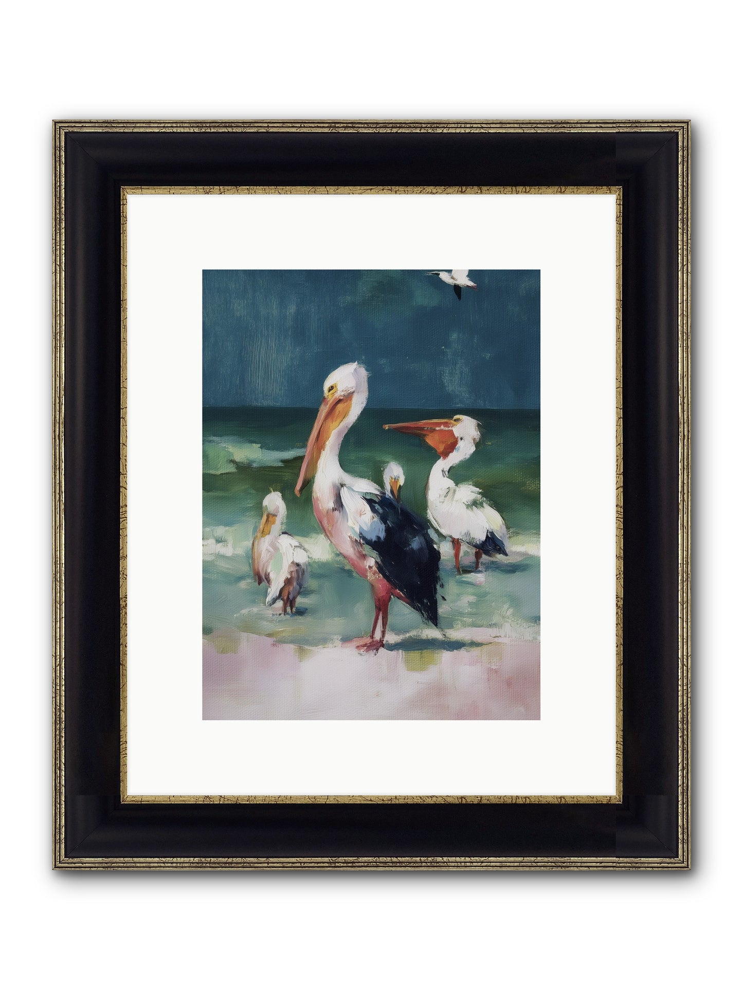 Along Water's Edge Framed Print - Black & Gold 9x12
