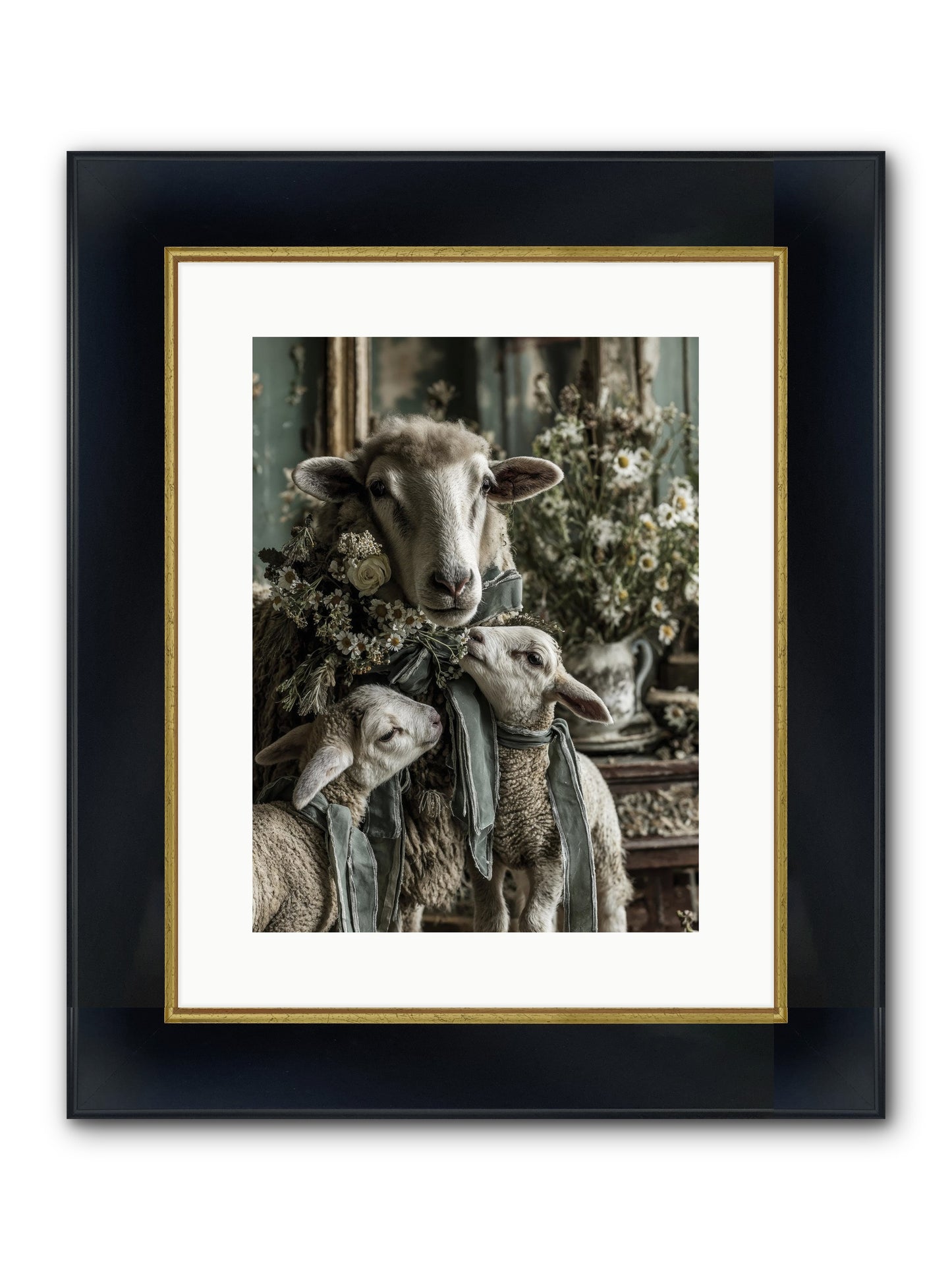 Always Framed Print - Wide Black w/Gold 12x16