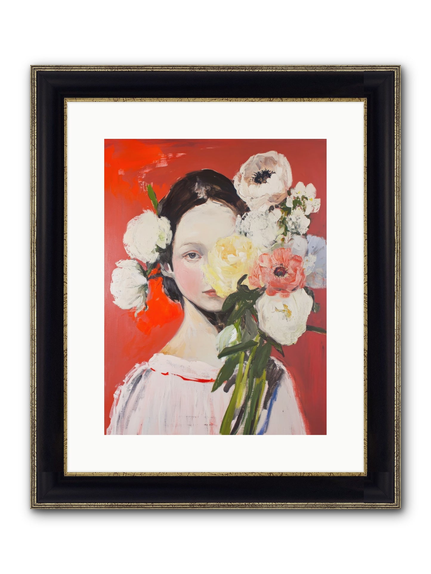 Amaryllis Phoenix Framed Print - Black & Gold 12x16