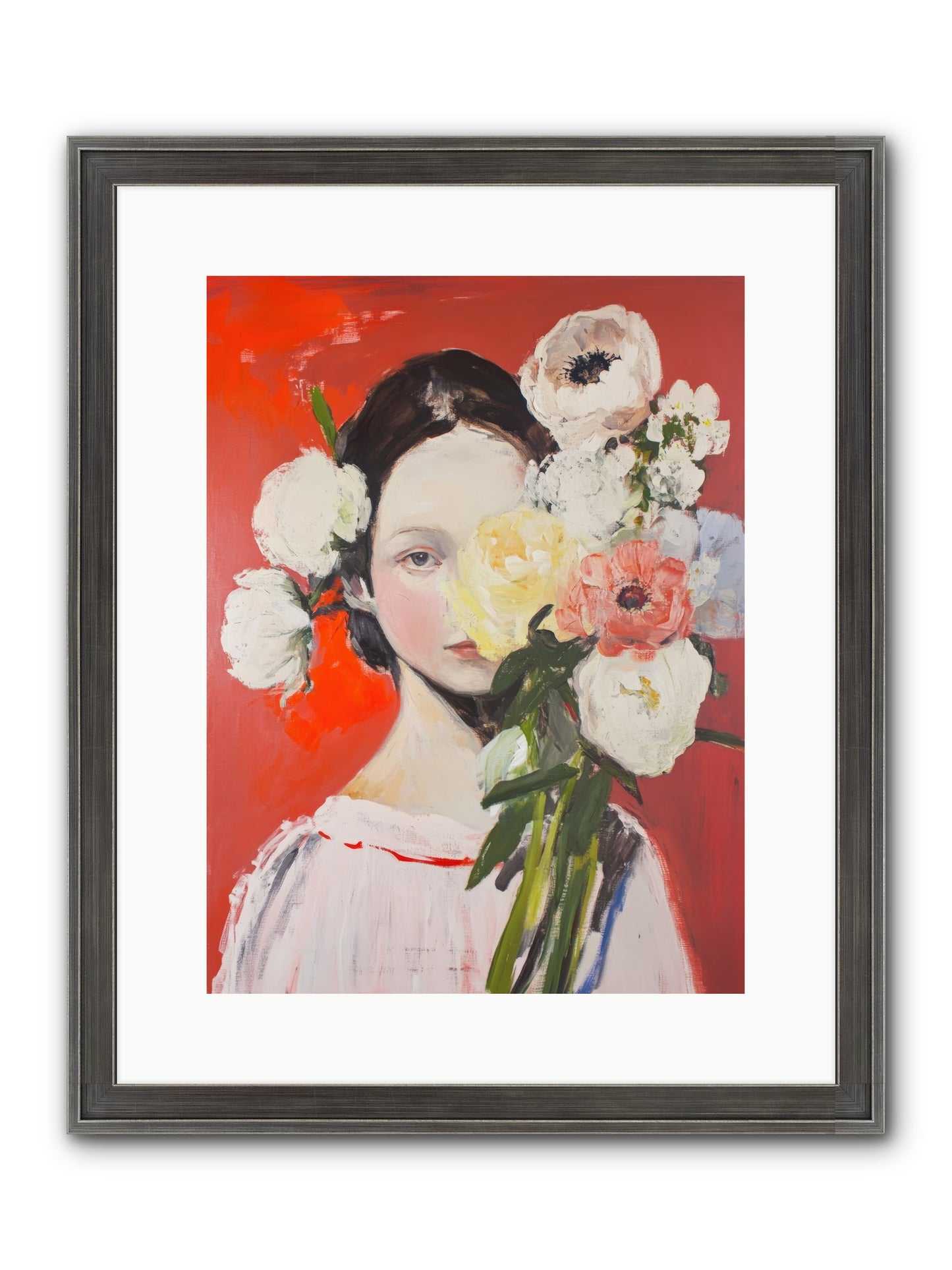 Amaryllis Phoenix Framed Print - Slimwoods Black/Silver 12x16