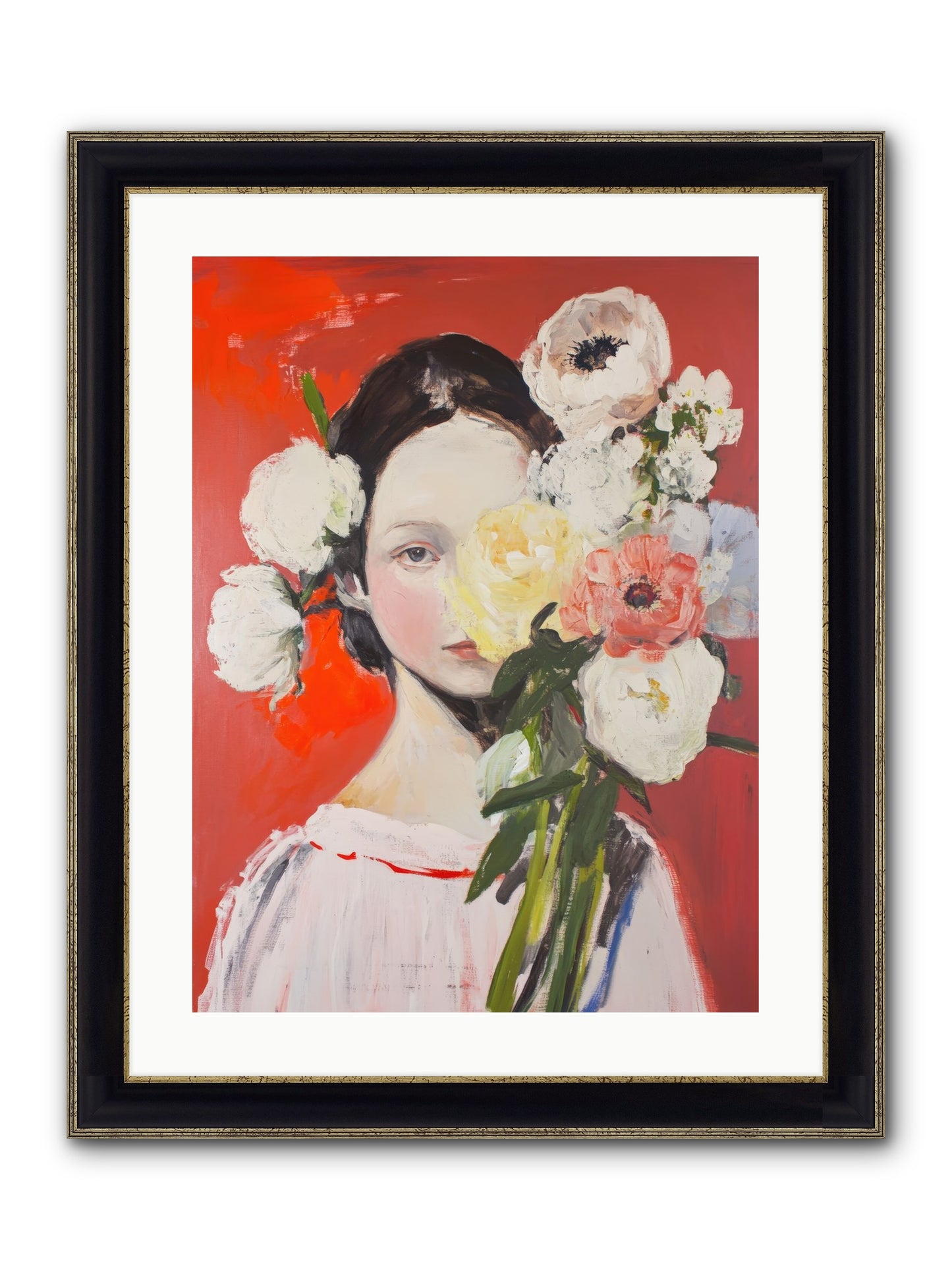 Amaryllis Phoenix Framed Print - Black & Gold 18x24